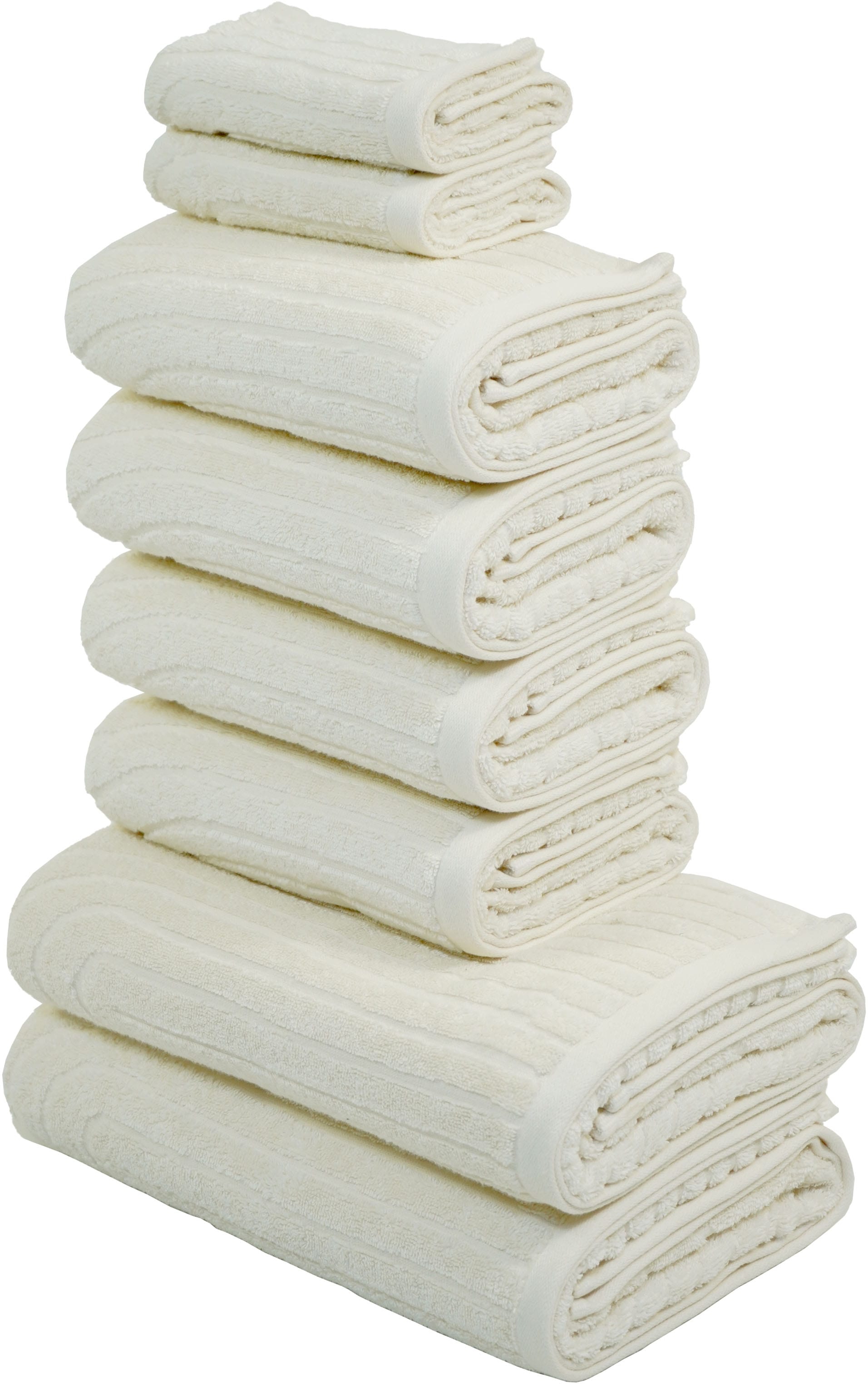 my home Handtuch Set »Handtuchset Ognon, Duschtücher, Handtücher, Gästetücher«, Set, 8 tlg., Frottier, Handtücher mit Muster, Scandi, einfarbiges Handtuch-Set 100% Baumwolle