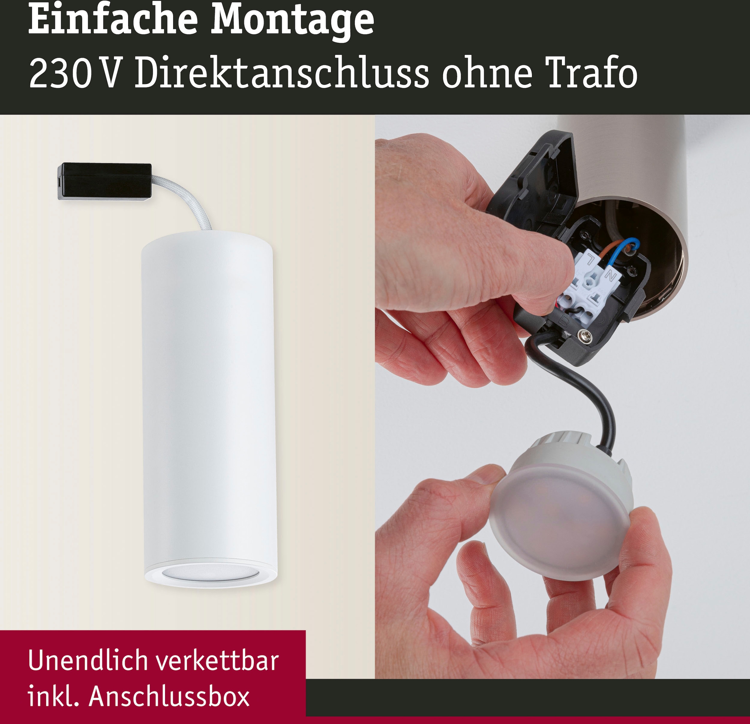 Paulmann Aufbauleuchte »Barrel 1x6W 2700K 470lm«, 1 flammig