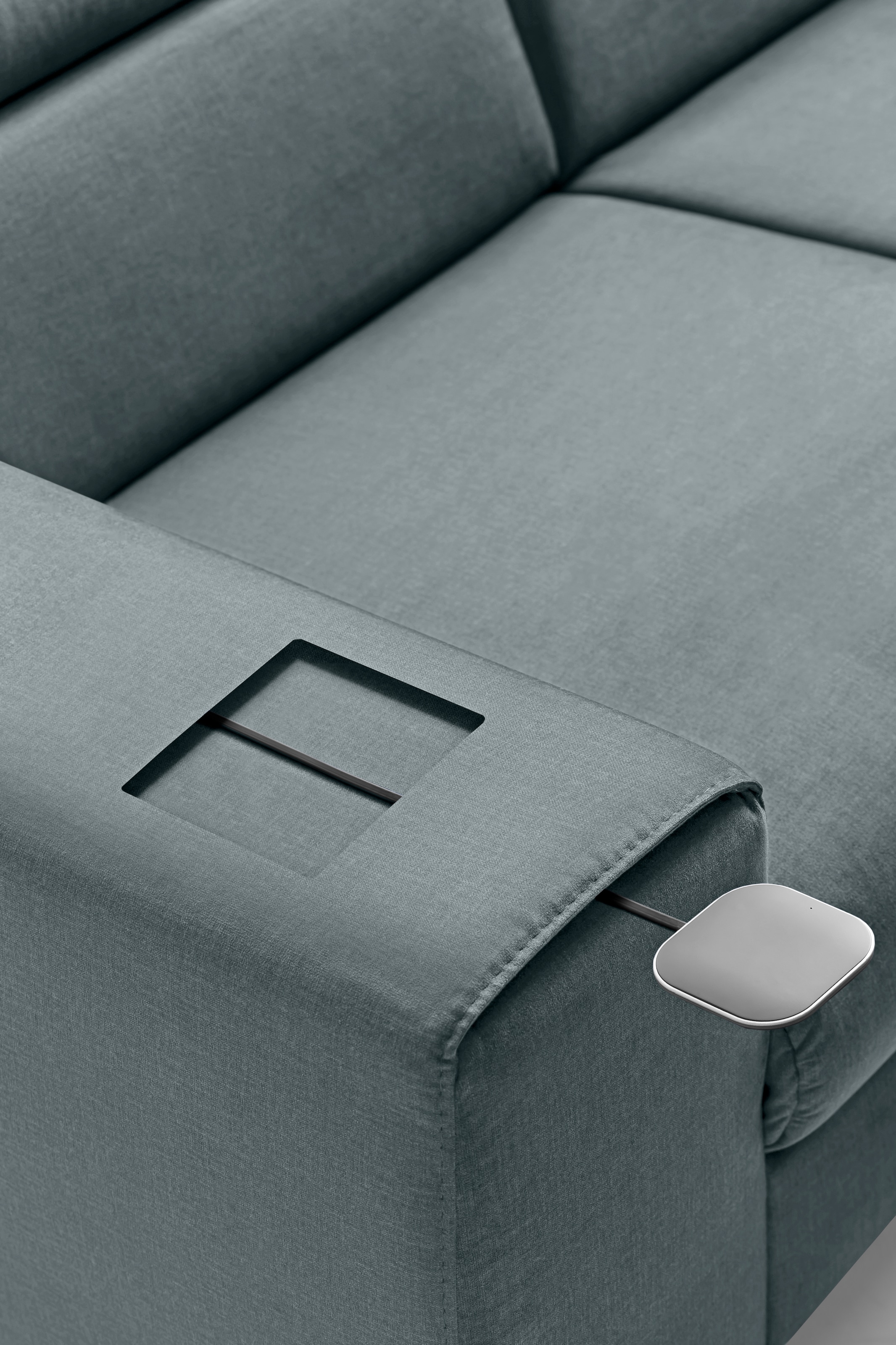 COTTA Ecksofa »Morven L-Form mit Kopfteilverstellung«, wahlweise mit Bettfunktion, Bettkasten & Wireless-Charger