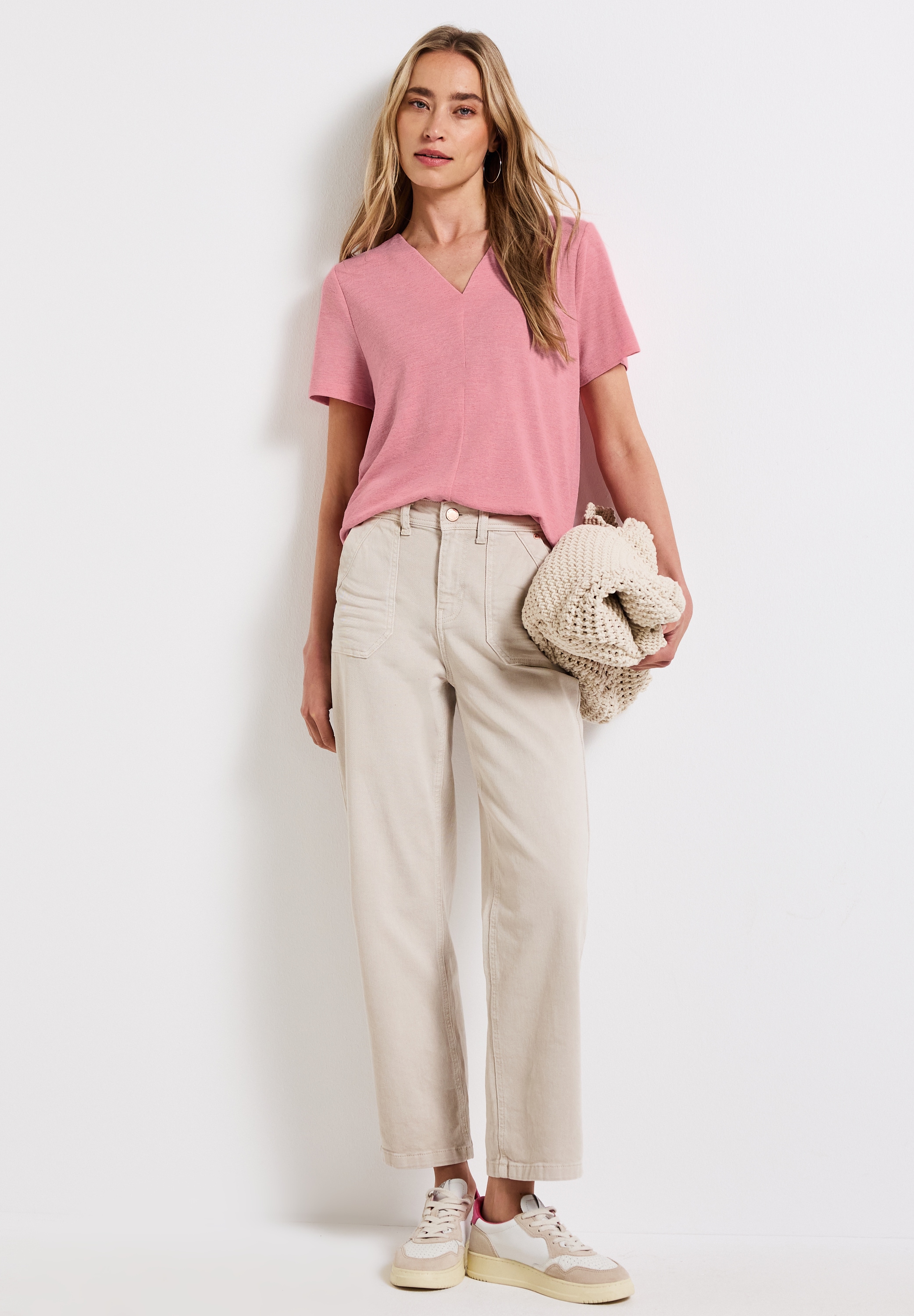 STREET ONE T-Shirt mit V-Ausschnitt