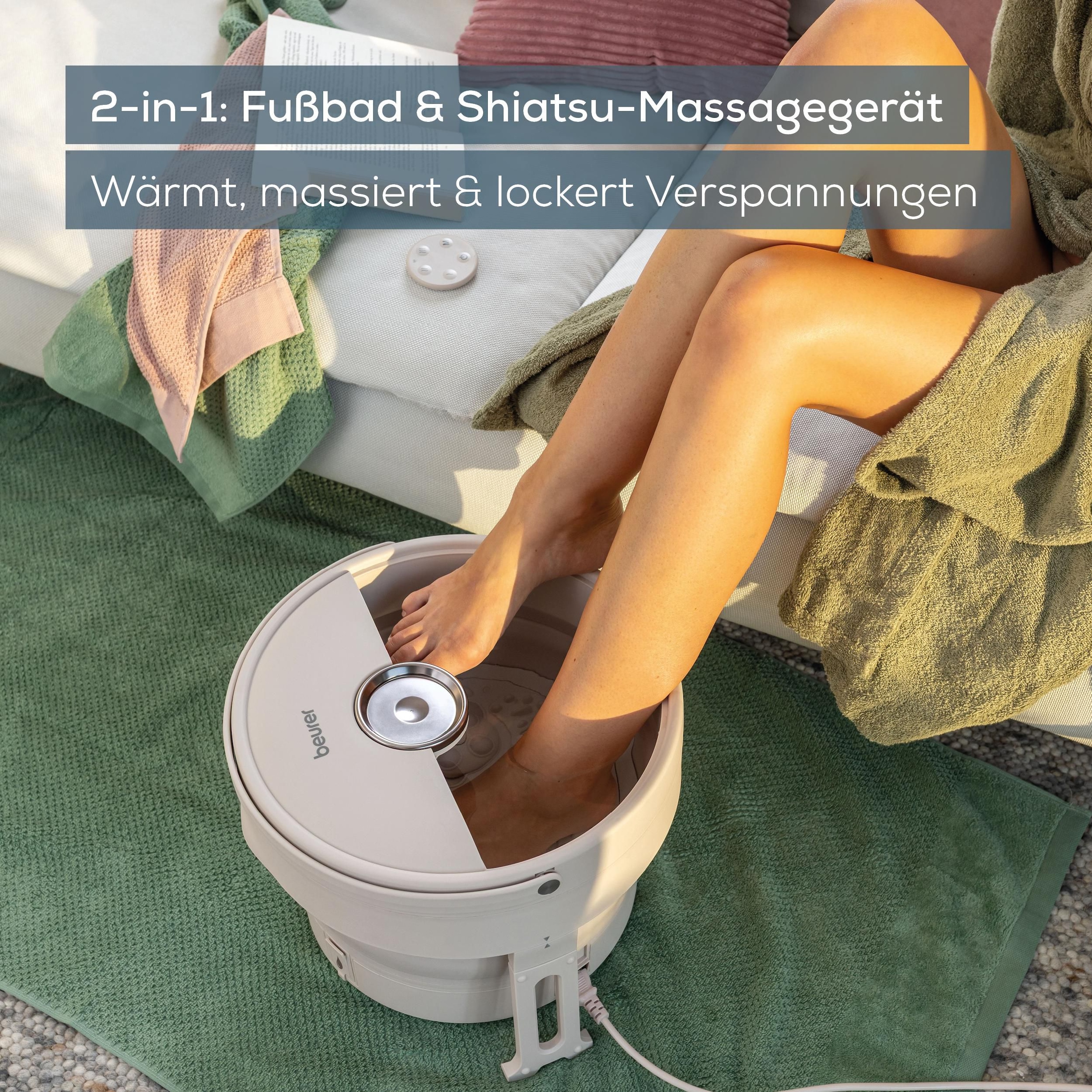 BEURER Fußbad »FB 55 Modernes Design mit Faltfunktion und 3 Temperaturstufen« Fußbad und Shiatsu-Massagegerät in einem
