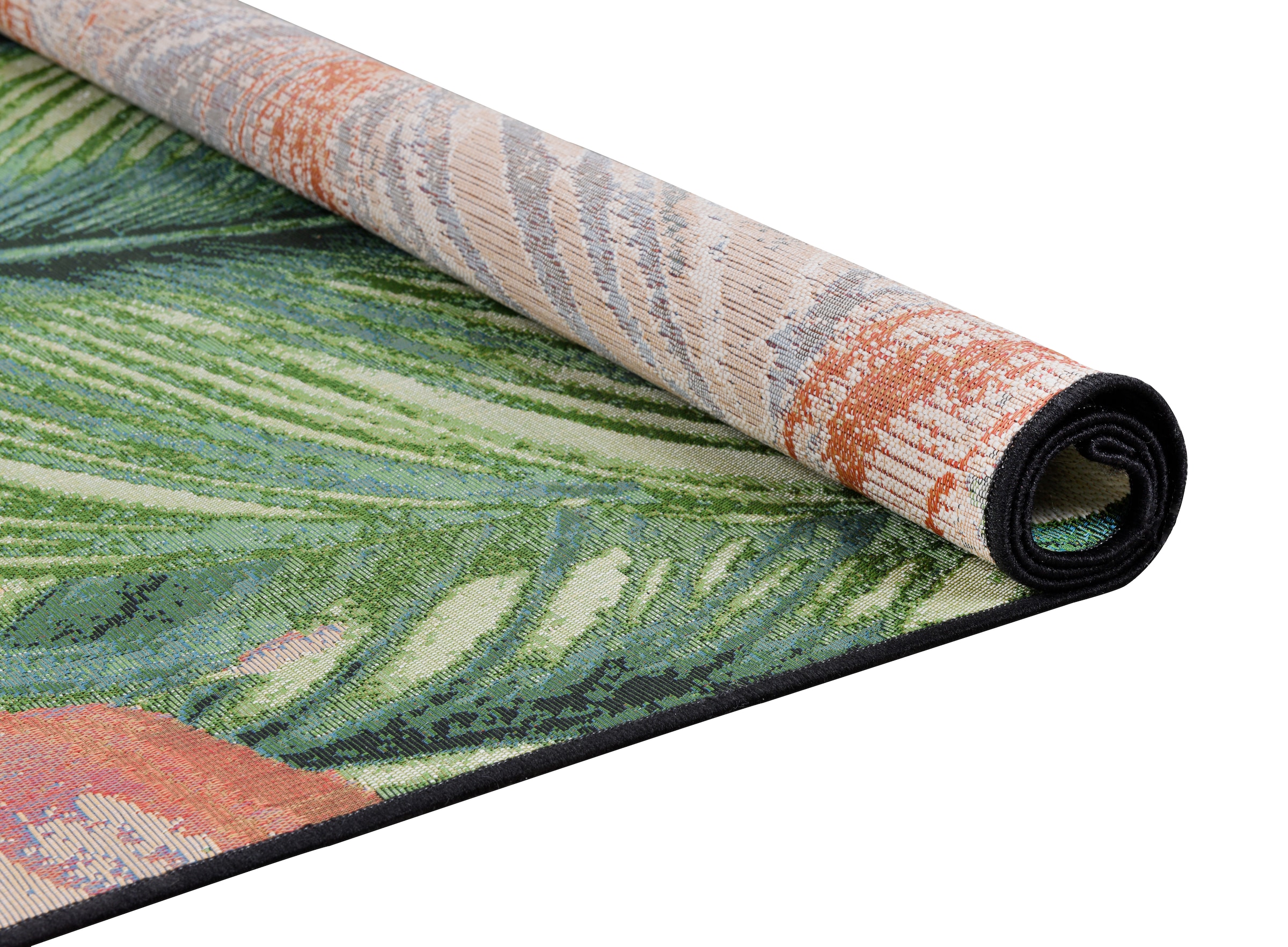 TOM TAILOR HOME Teppich »Garden Leaf«, rechteckig, 3 mm Höhe, Flachgewebe, In- und Outdoor geeignet, Wohnzimmer