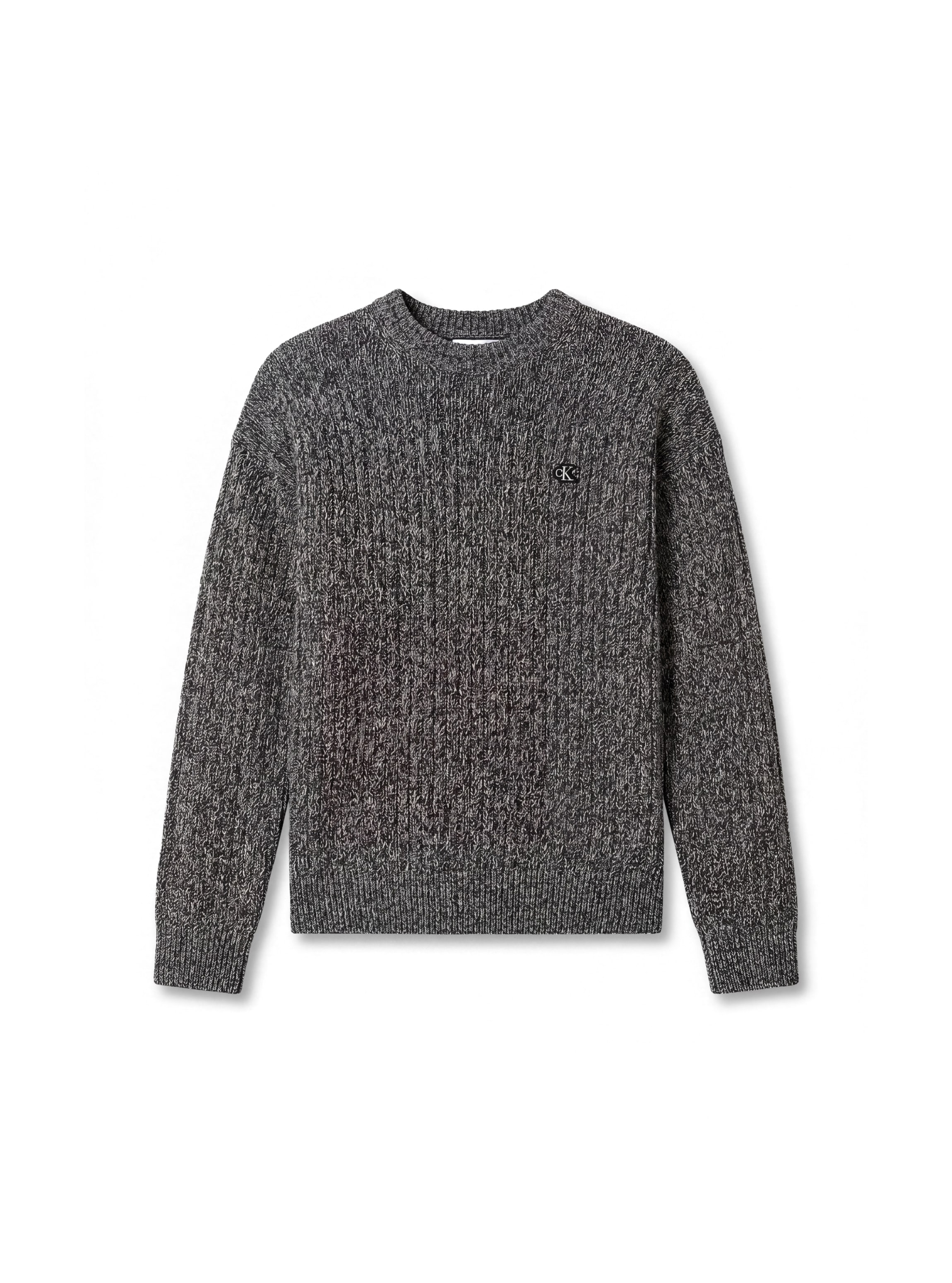 Calvin Klein Jeans Strickpullover Rippstrick, Regular Fit, Logo-Stickerei