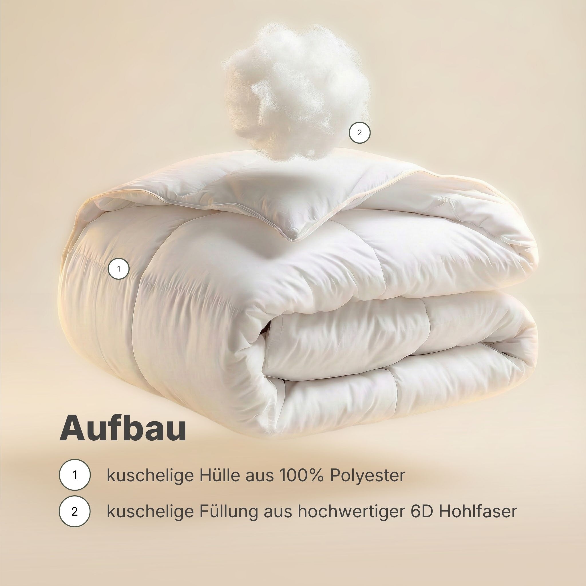 OTTO home »Baca, Bettdecke 135x200 cm, 155x220 cm und weitere Größen« leicht Füllung aushochwertiger6D-Hohlfaser Bezug Polyester 1 Stk. tlg. Bettdecken, Sommer, Winter, 4-Jahreszeiten, Decke