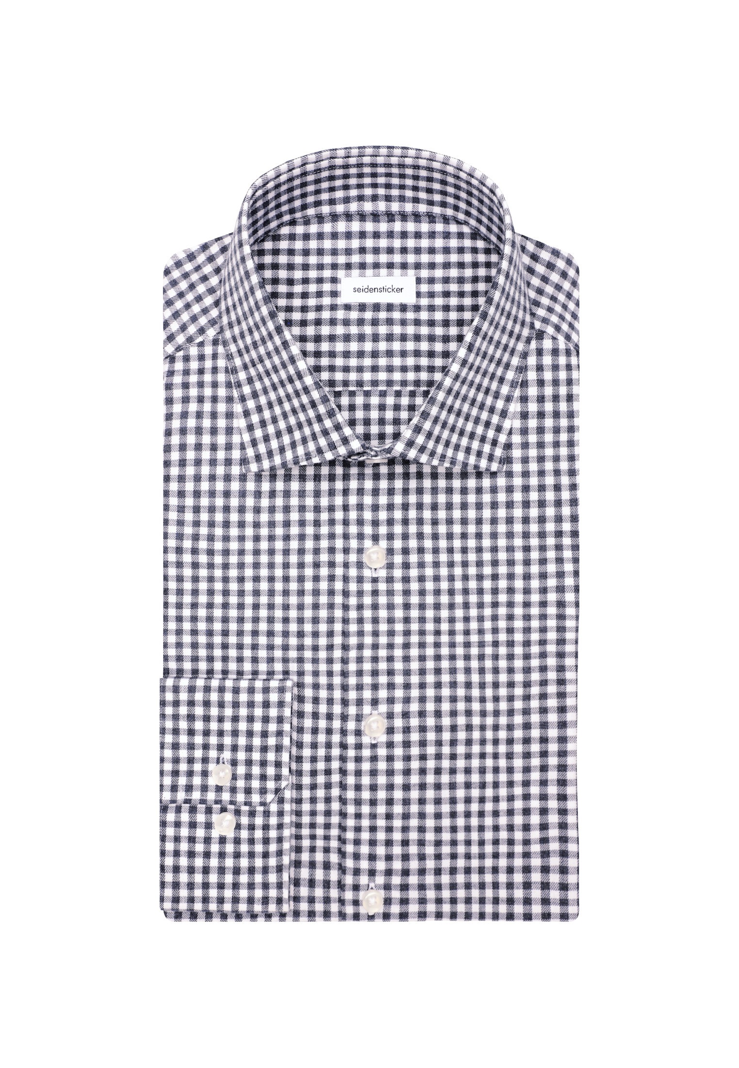seidensticker Businesshemd »Schwarze Rose«, Slim 1/1 Covered-Button-Down-Kragen Karo