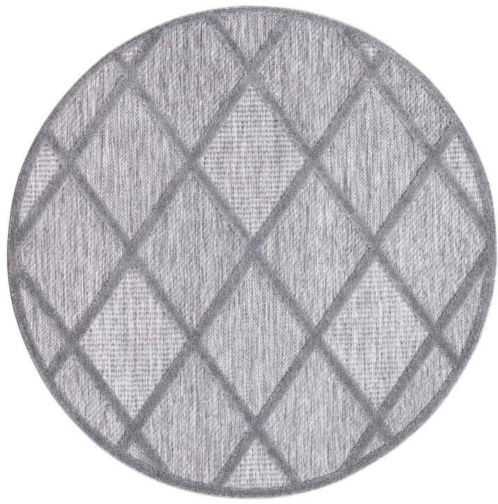 Carpet City Teppich »In-& Outdoorteppich Santorini 457, 3D-Effekt, Raute-Look«, rund, 5 mm Höhe, Wetterfest & UV-beständig für Terrasse, Balkon, Küche, Flur