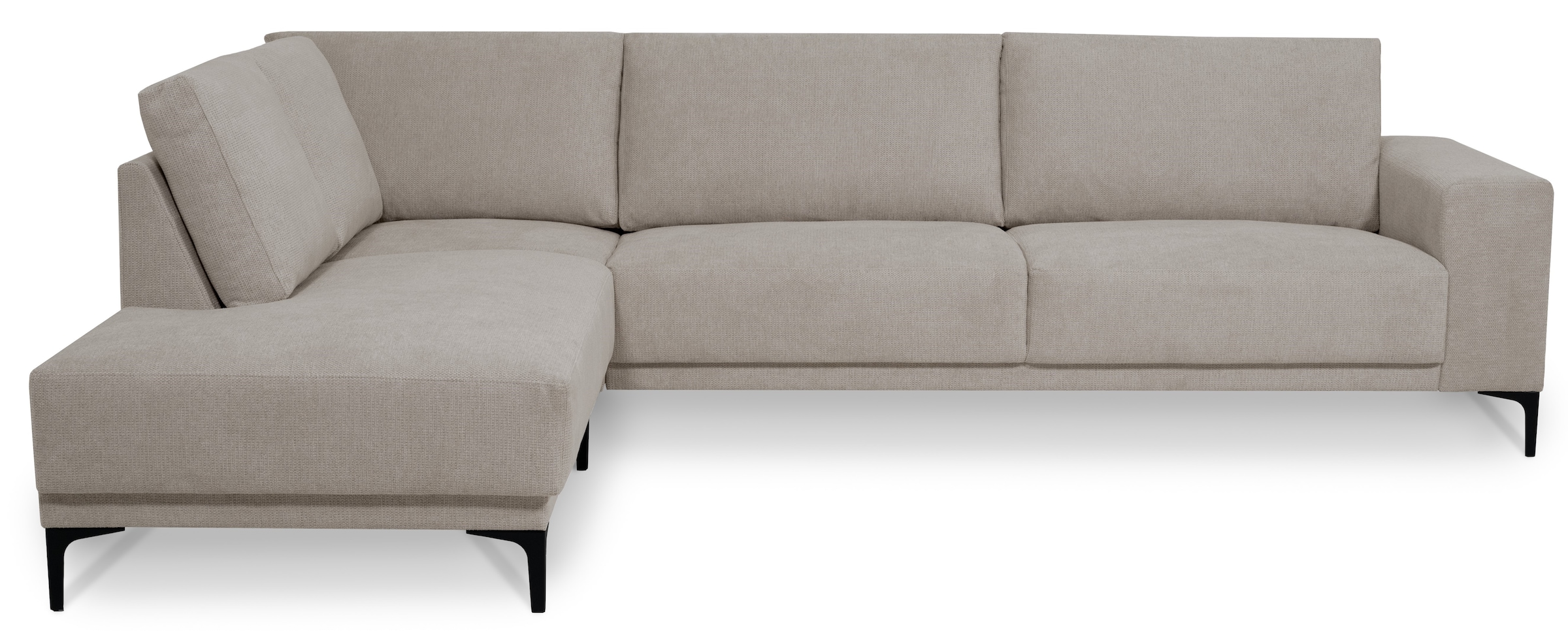 Places of Style Ecksofa »Xander, L-Form,«, Breite 289 cm, Webstoff, Soft-Touch Chenille, schwarze Metallfüßen