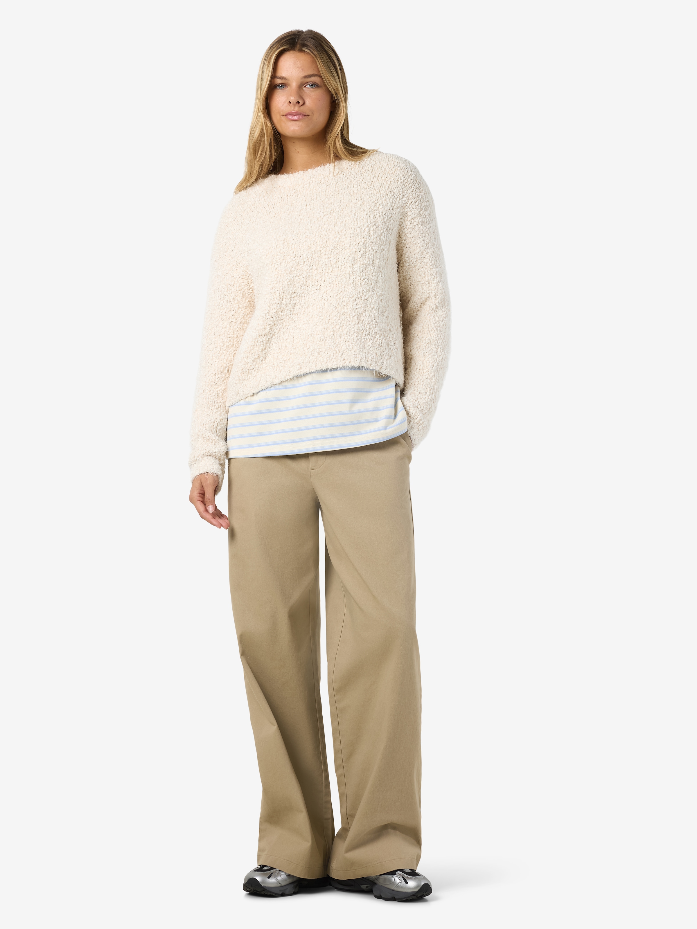 Noisy may Rundhalspullover »NMSASSY L/S O-NECK KNIT FWD NOOS«