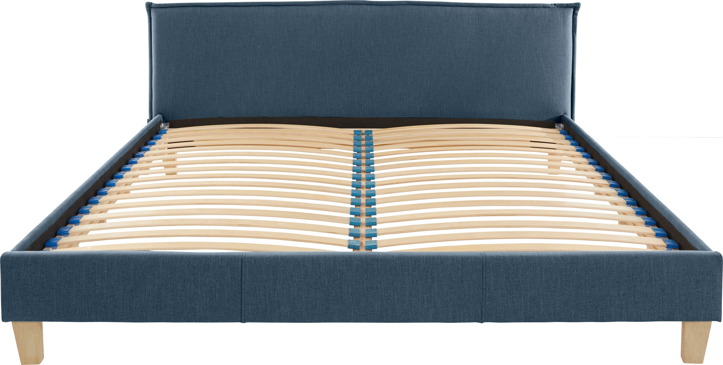 OTTO products Polsterbett »Heddi«, in 5 Breiten: von 90cm-200cm, Biese am Kopfteil, Strukturstoff