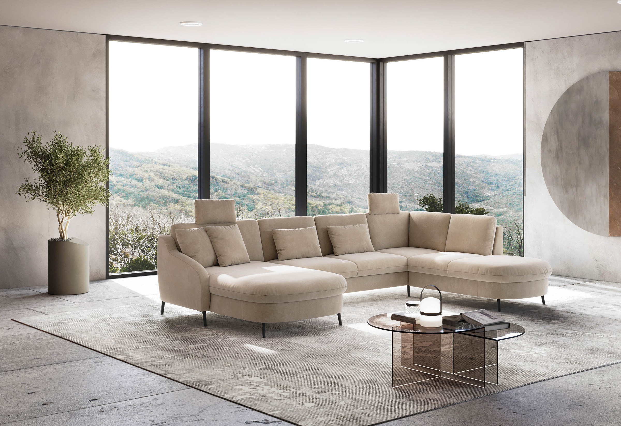 sit&more Wohnlandschaft »Soul U-Form«, wahlweise mit Bettfunktion und Bettkasten oder Schubkasten