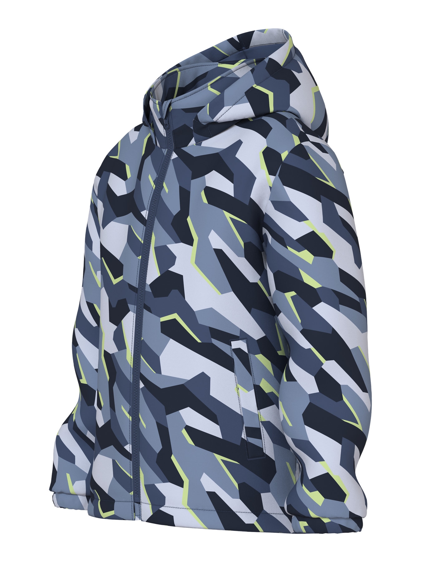 Name It Outdoorjacke »NKMMAX JACKET PA AOP NOOS« mit Kapuze Kunstfaser, reflektierende Details