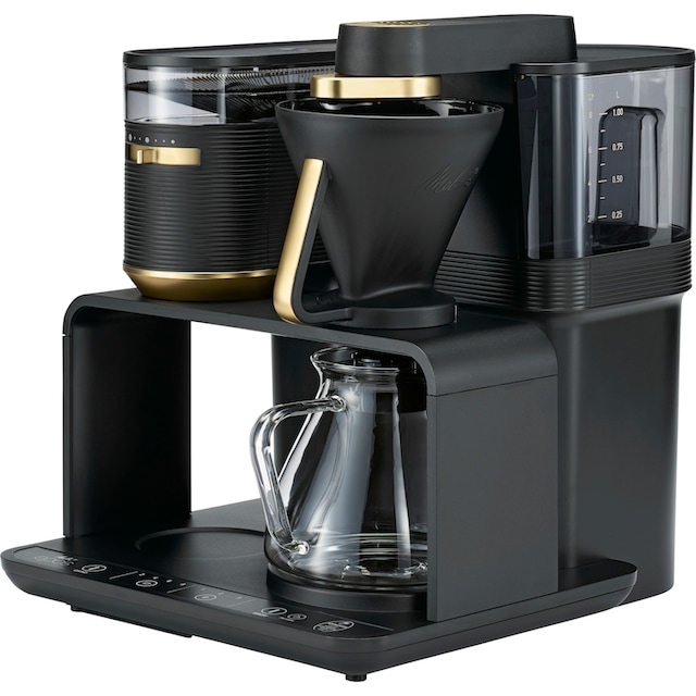 Melitta Kaffeemaschine mit Mahlwerk »EPOS® 1024-04«, 1 l Kaffeekanne,  Papierfilter, 1x4, Schwarz/Gold, 360°rotierender Wasserauslauf bestellen