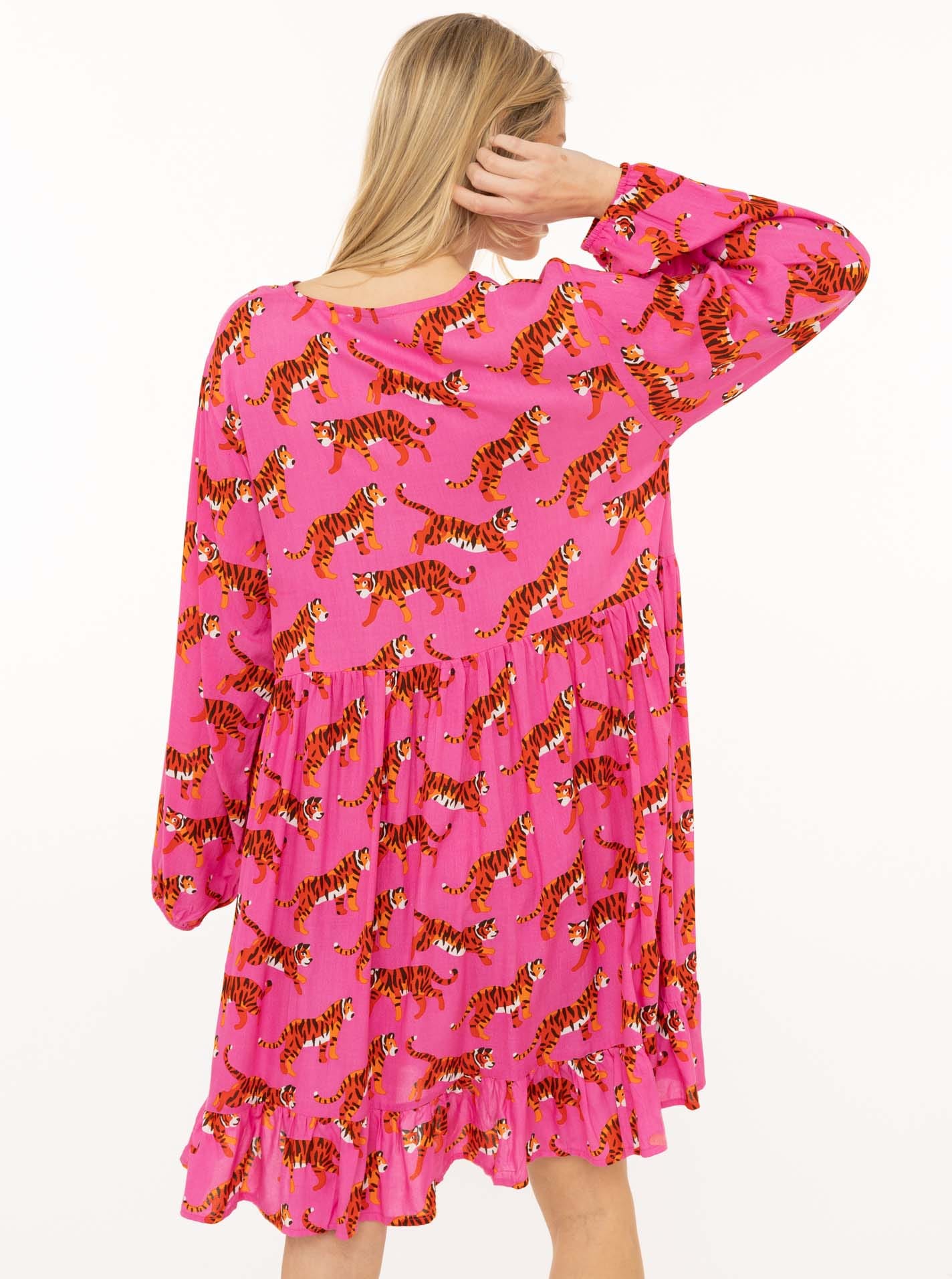 Zwillingsherz Sweatkleid »"Trendy Tiger"« Tigermotiv, mit Tassel lange Ärmel, figurumspielend