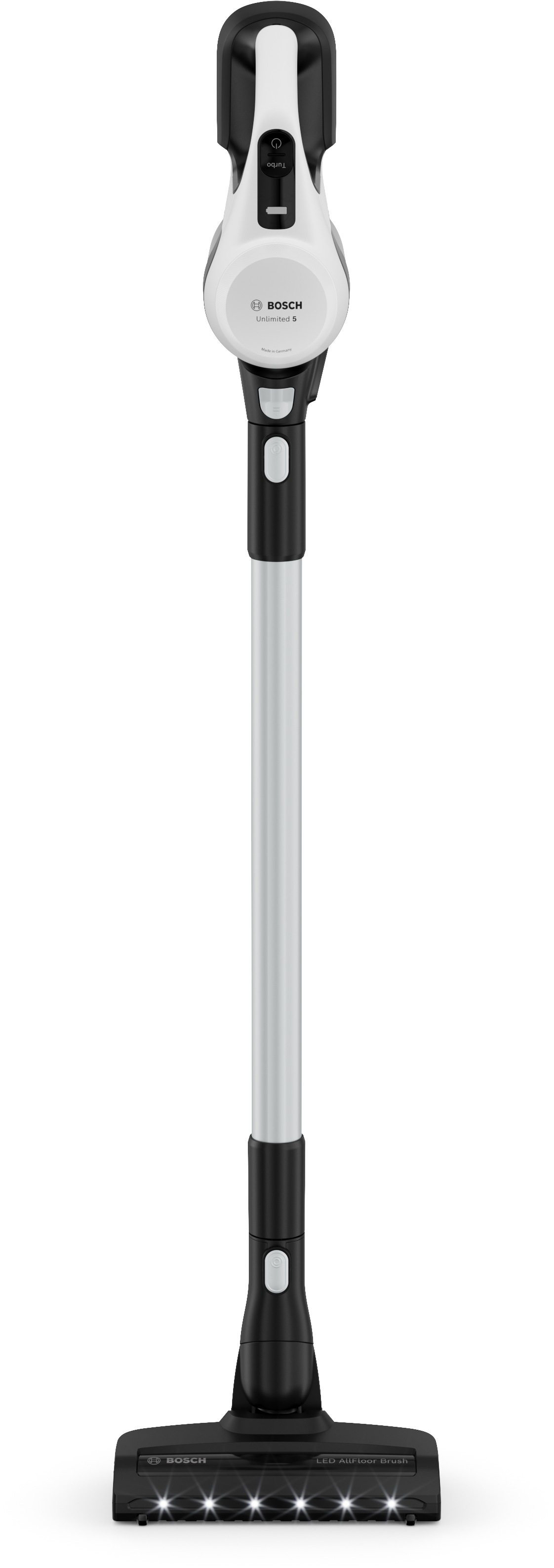 BOSCH Akku-Stielstaubsauger »Unlimited 5 BBU52WBA, LED-Düse, Made in Germany« starke Saugleistung, bis zu 50 Min. Laufzeit, Fugendüse, leicht, weiß