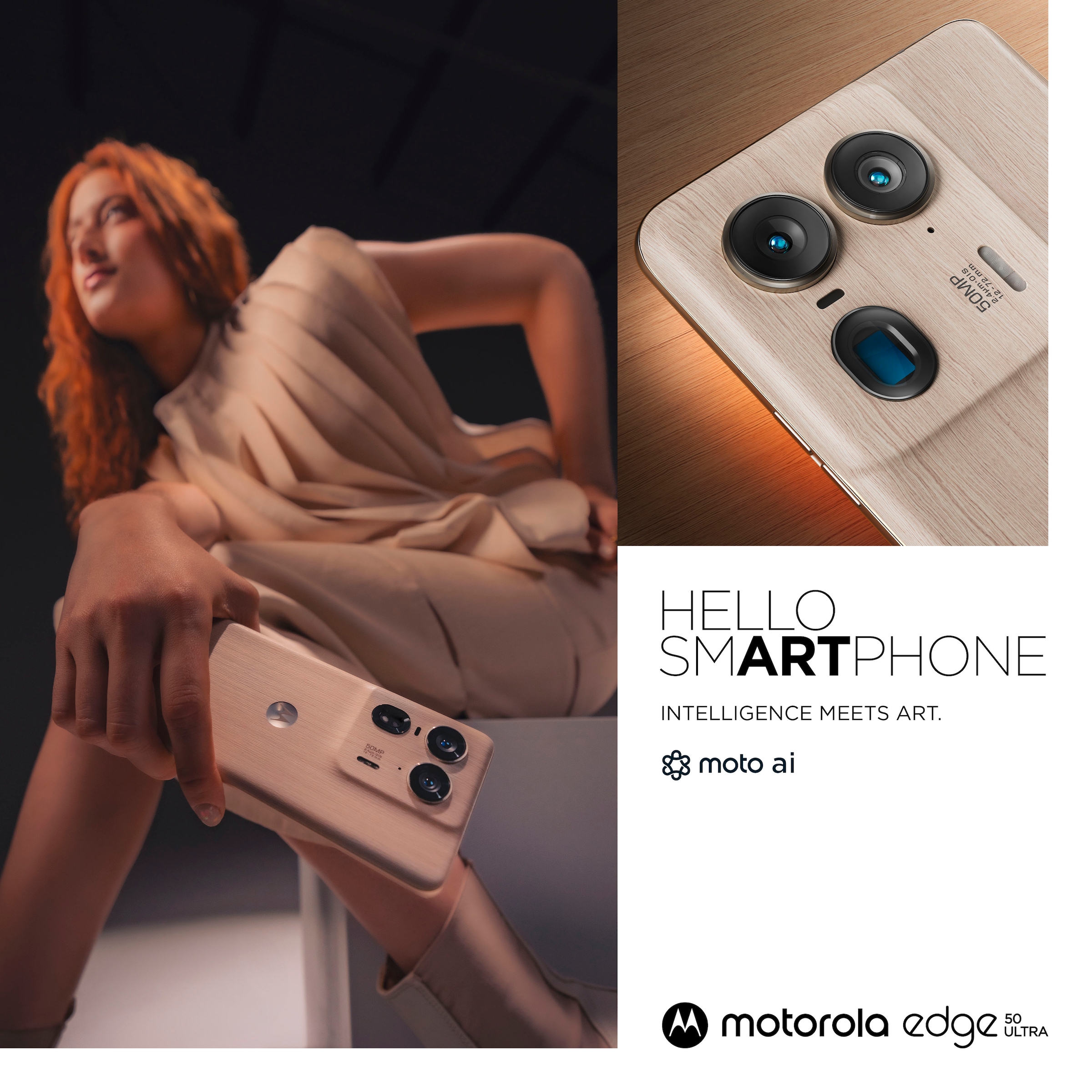 Motorola Smartphone »edge50 ultra«, nordic wood