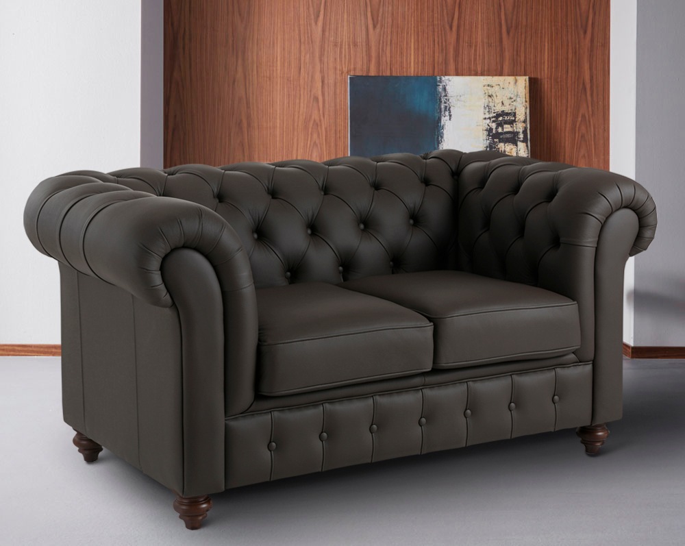 Home affaire Chesterfield-Sofa »Chesterfield 2-Sitzer B/T/H: 150/89/74 cm«, mit hochwertiger Knopfheftung, auch in Leder