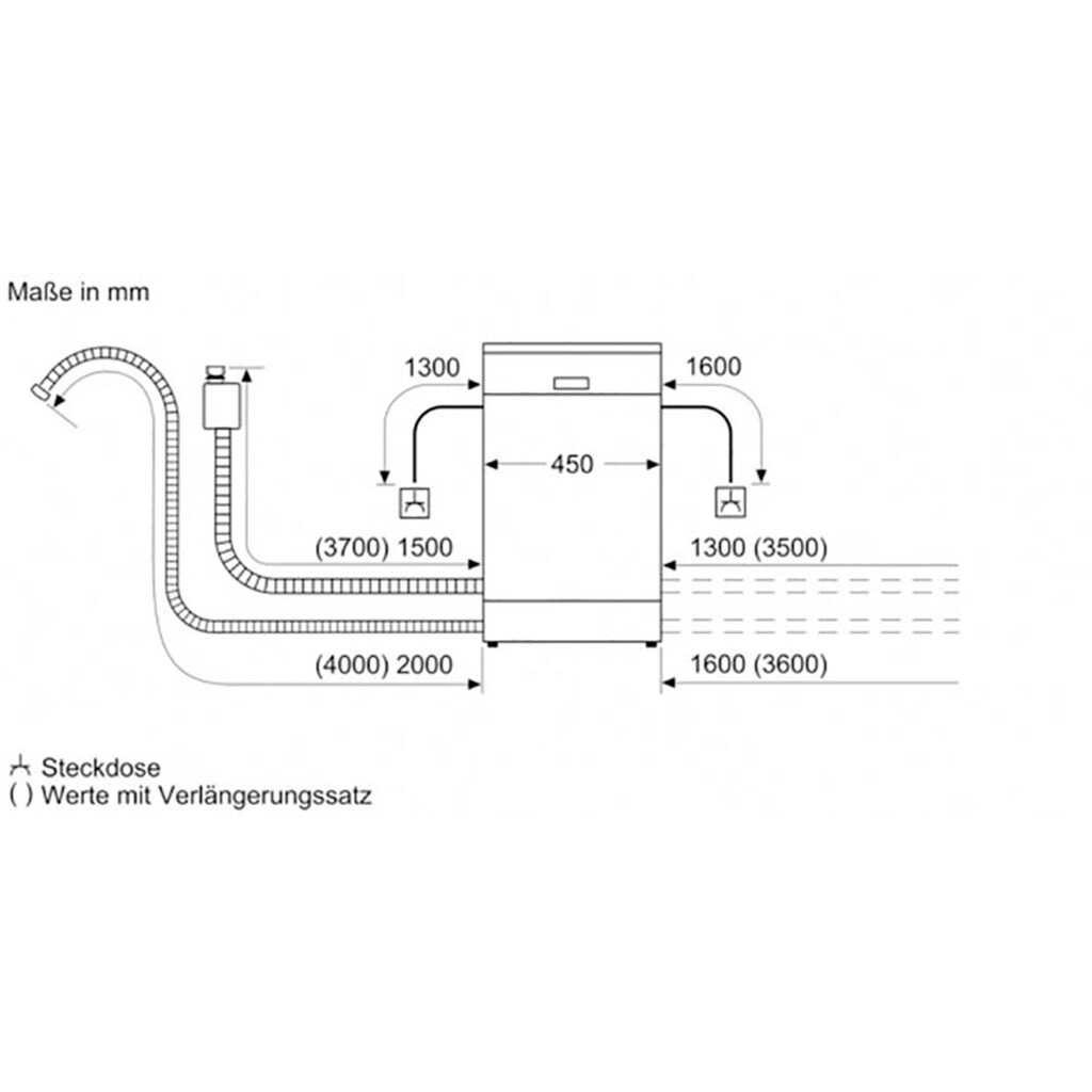 SIEMENS teilintegrierbarer Geschirrspüler »SR55YS05ME«, iQ500, SR55YS05ME, 10 Maßgedecke