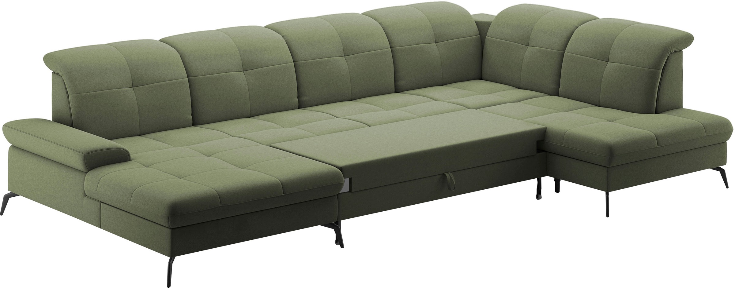 sit&more Wohnlandschaft »Amica, U-Form, inkl. Sitztiefenverstellung und Armteilverstellung«, wahlweise mit Kopfteilverstellung, Bettfunktion und Bettkasten
