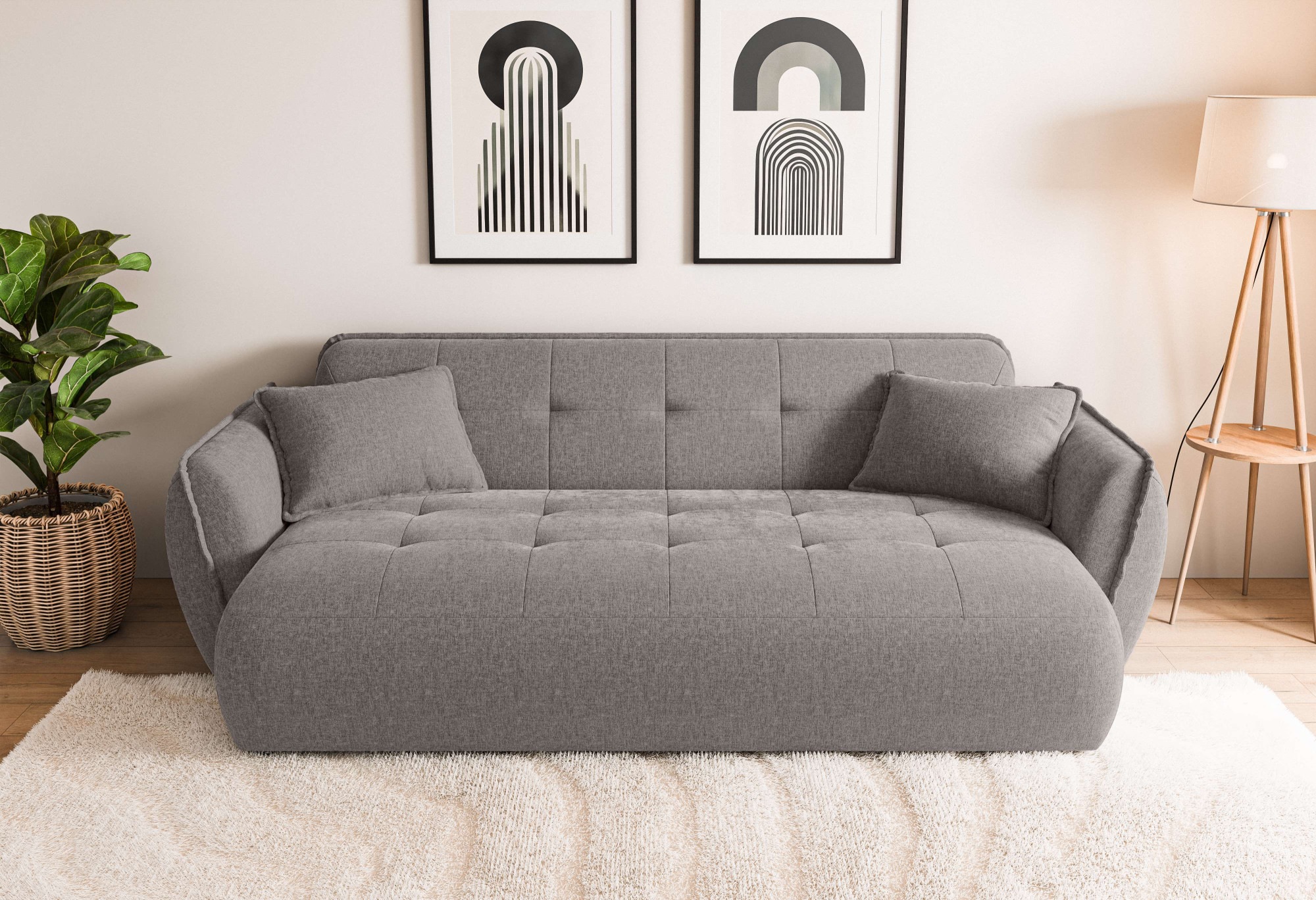 Home affaire Big-Sofa »MIRELDA Design-Sofa mit Steppungen, hoher Sitzkomfor günstig online kaufen