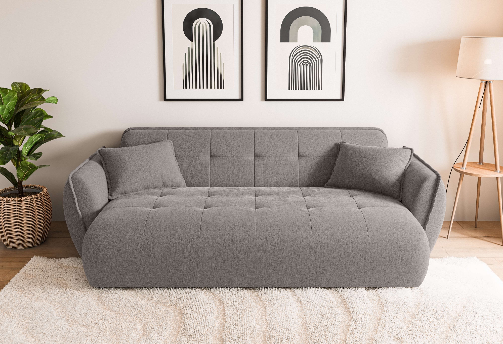 Home affaire Big-Sofa »MIRELDA Design-Sofa mit Steppungen, hoher Sitzkomfor günstig online kaufen