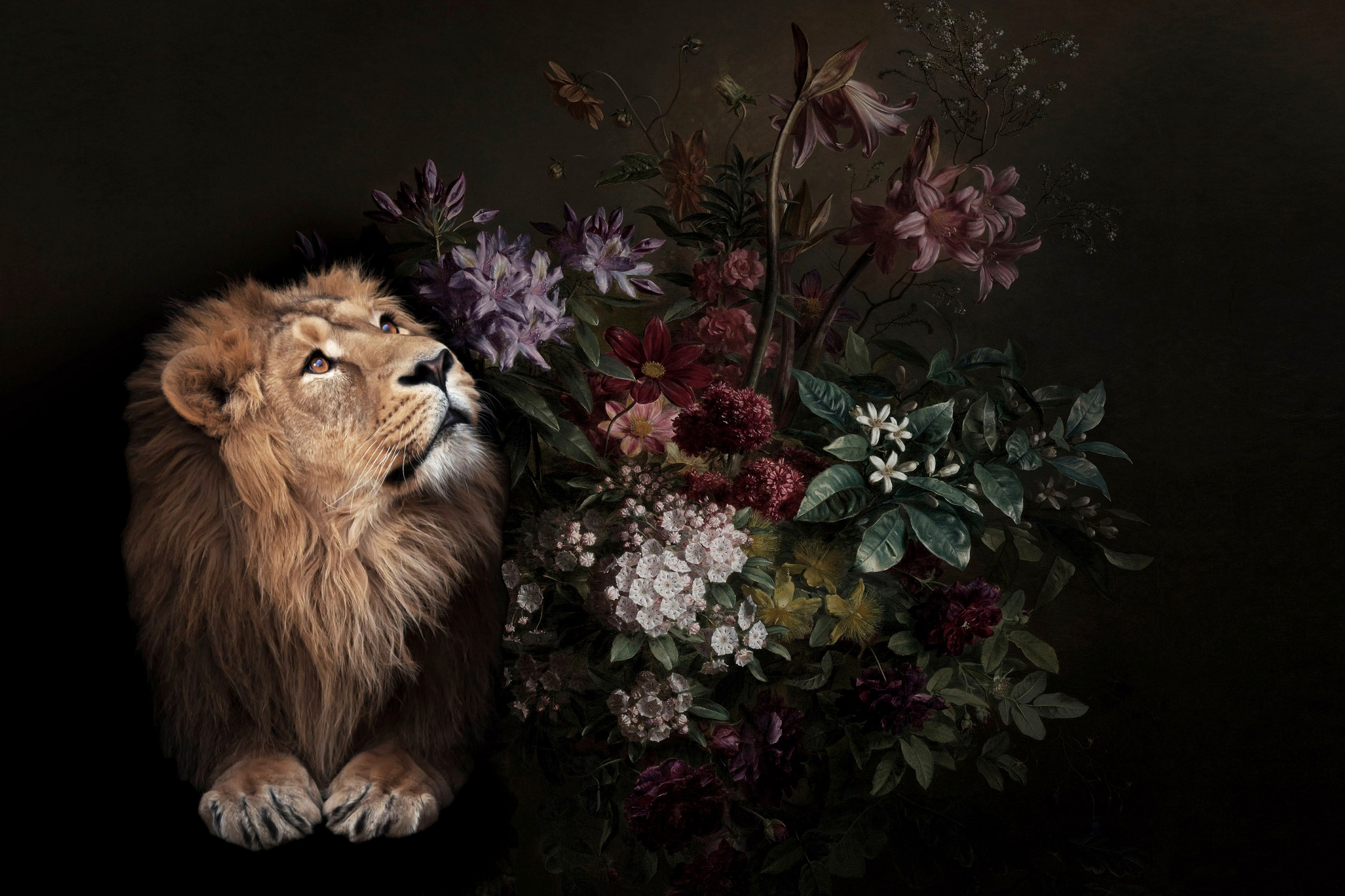 A.S. Création Leinwandbild »wildlife«, Kunst-Tiere-Kinder, (1 St.), Keilrahmen Bild Blumen Floral Rosen Leinwand-Bild Wohnzimmer modern