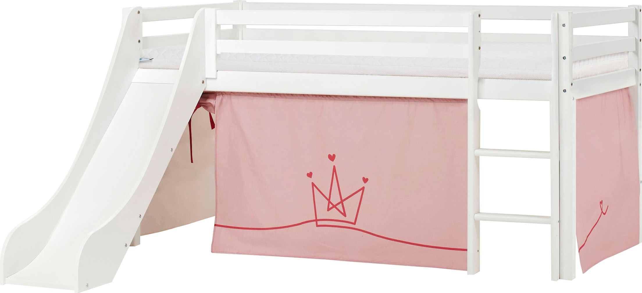 Hoppekids Hochbett »«Princess»«, Rutsche & Vorhang Rosa und viel Auswahl