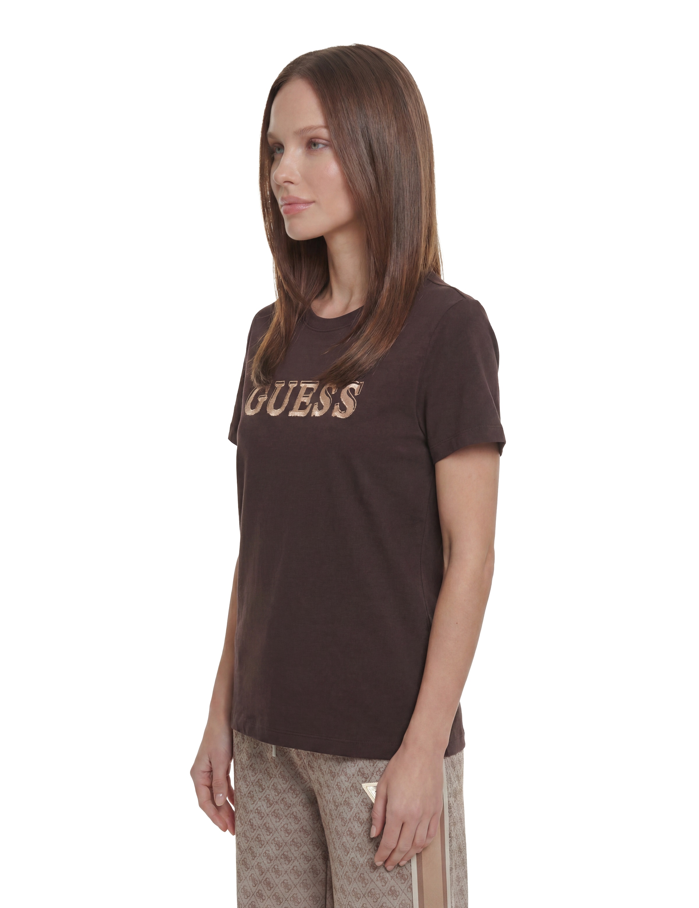 Guess T-Shirt »FAUSTA CN SS T-SHIRT« mit Logoschriftzug, Regular Fit