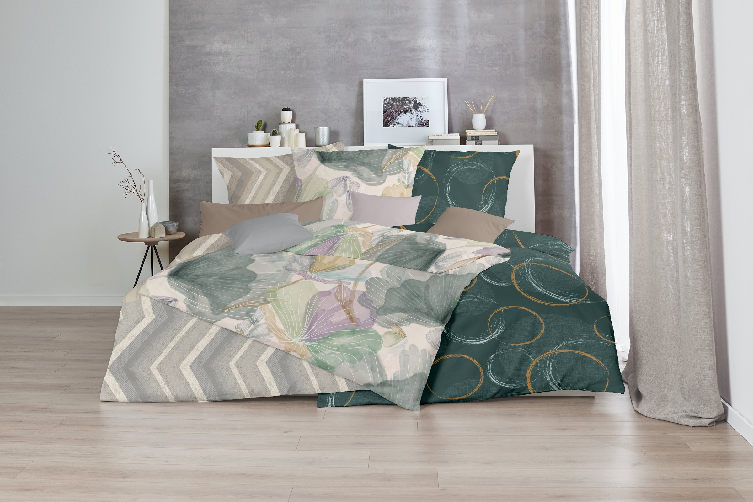 Primera Bettwäsche »Mako-Satin -Bettwäsche Lucida« 2 Stk. tlg. mit frischem Blumendesign