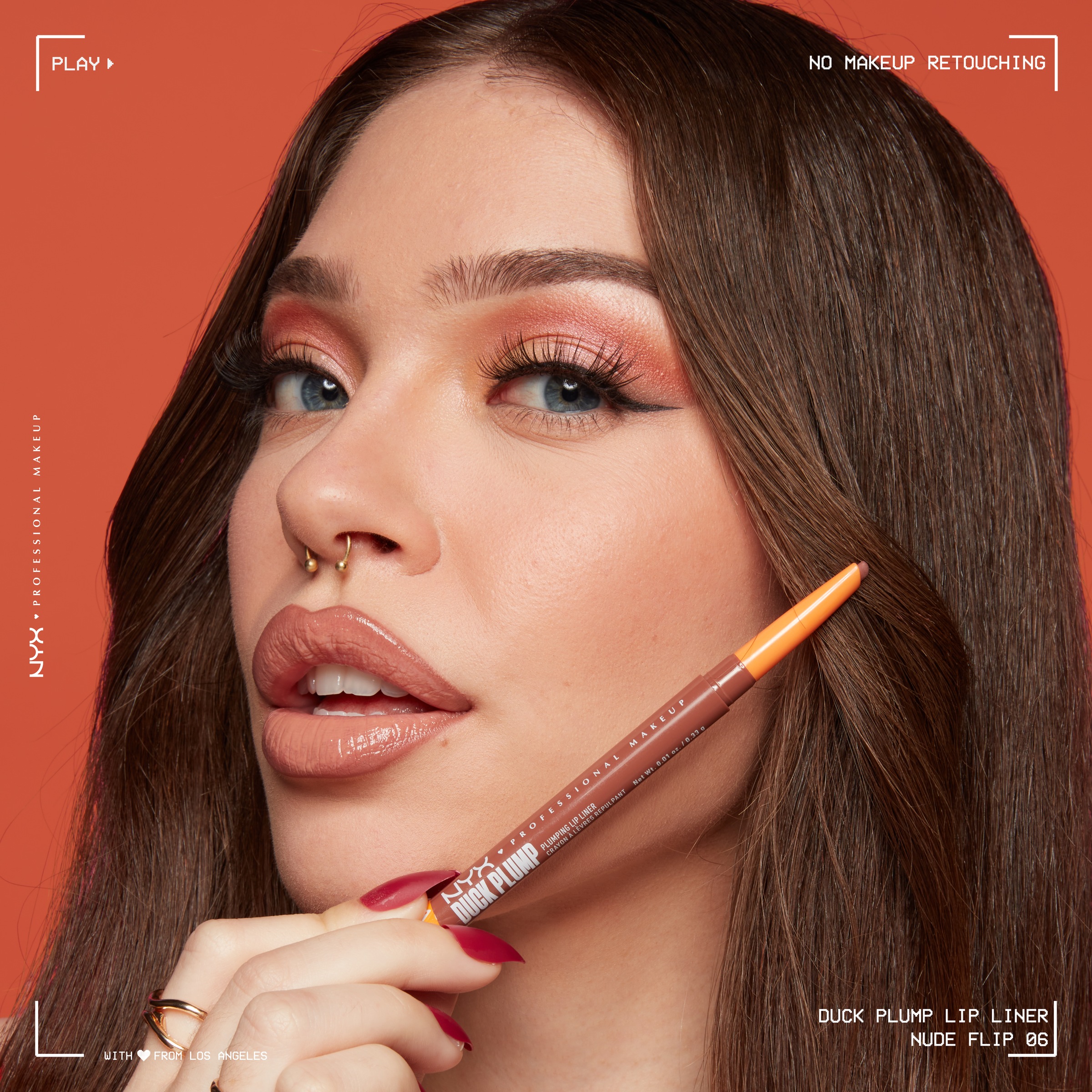 NYX Lippenstift »Professional Makeup Duck Plump Plumping Lip Liner Lippenkonturenstift«, Polstert die Lippen natürlich auf, angeschrägte Spitze.