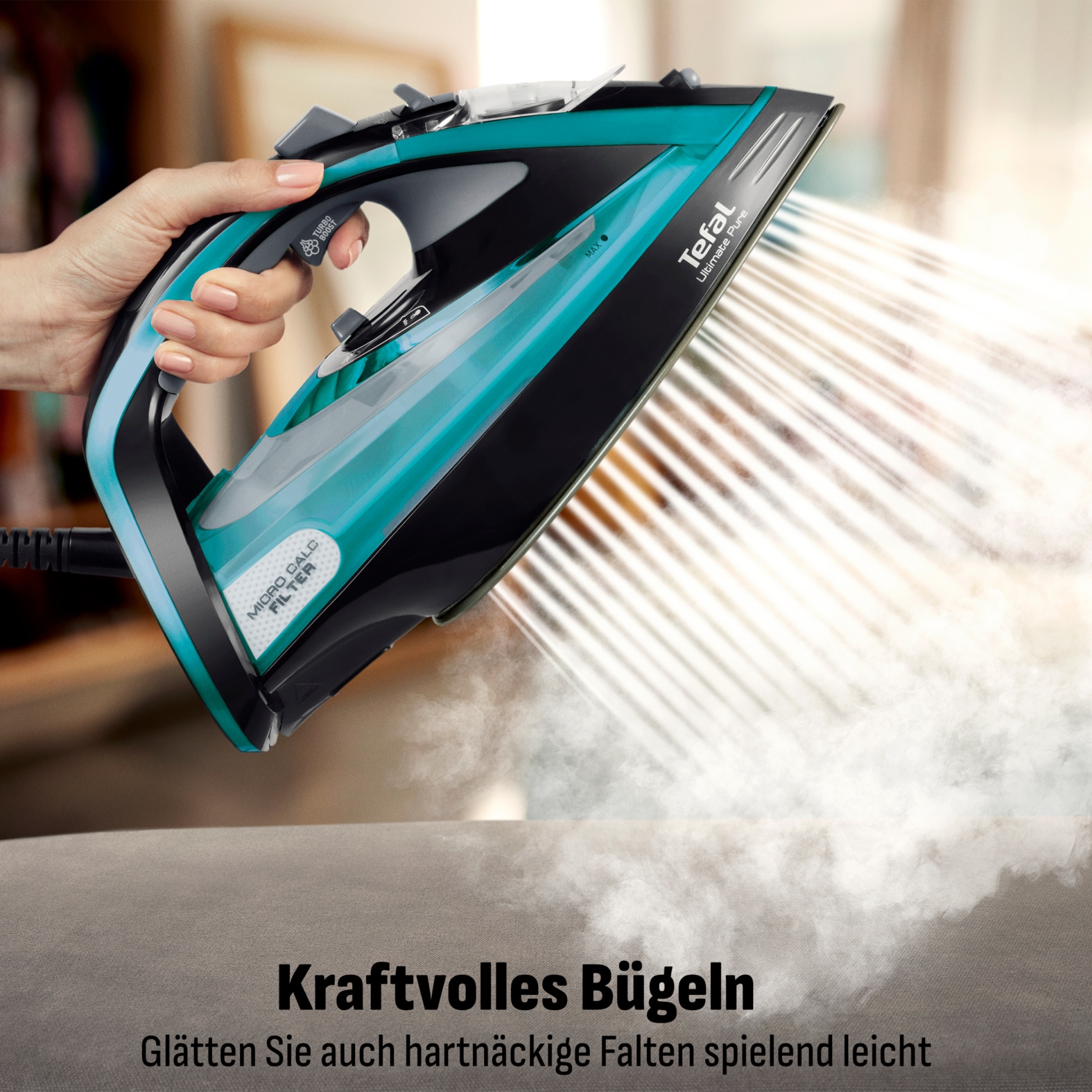 Tefal Dampfbügeleisen »FV9844 Ultimate Pure« 3200 W Durilium Airglide Autoclean-Bügelsohle, automatische Abschaltung