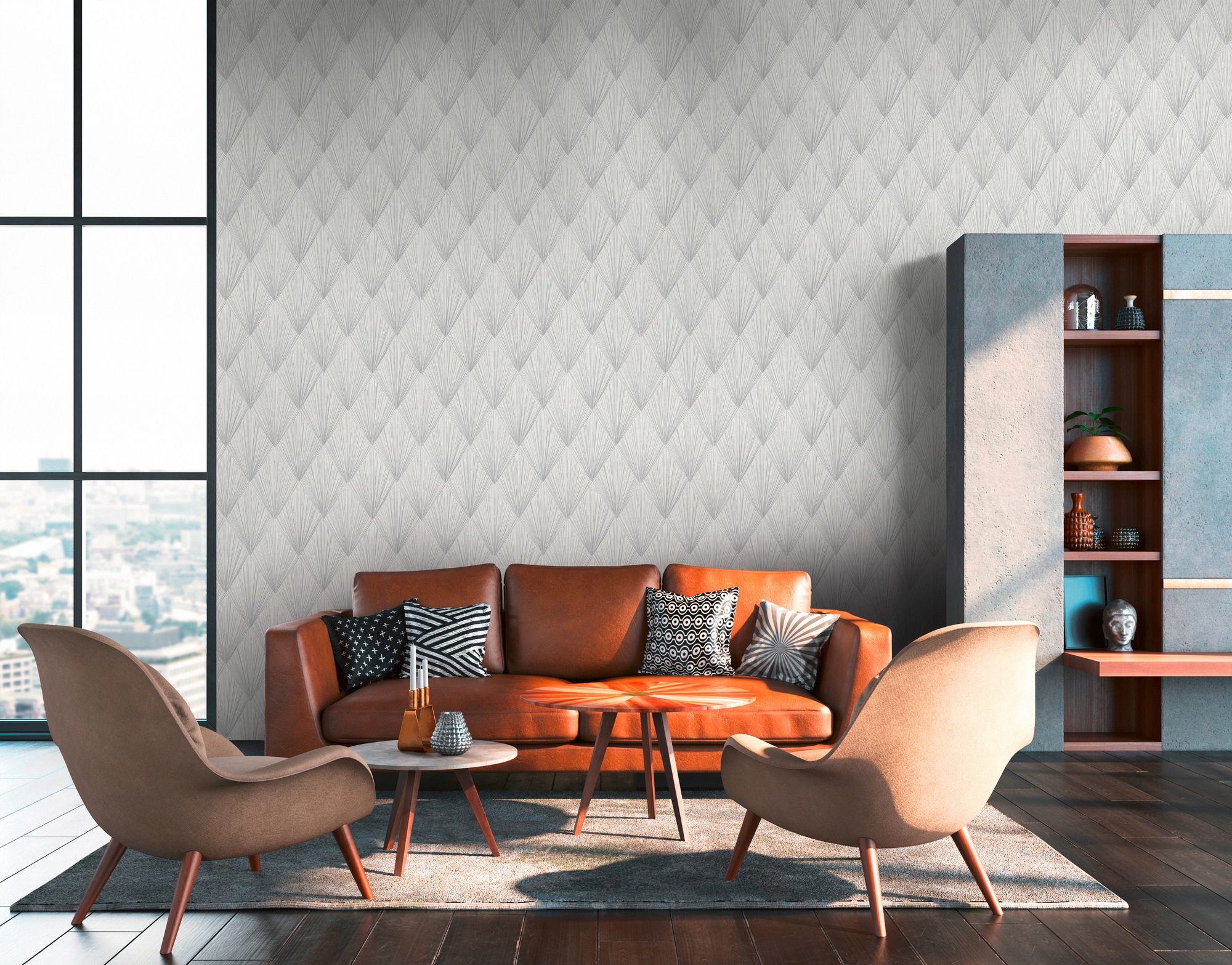 living walls Vliestapete »Metropolitan Stories, Ava New York«, gemustert-Motiv-abstrakt, Tapete Geometrisch Tapeten Wohnzimmer Schlafzimmer Küche Design Optik