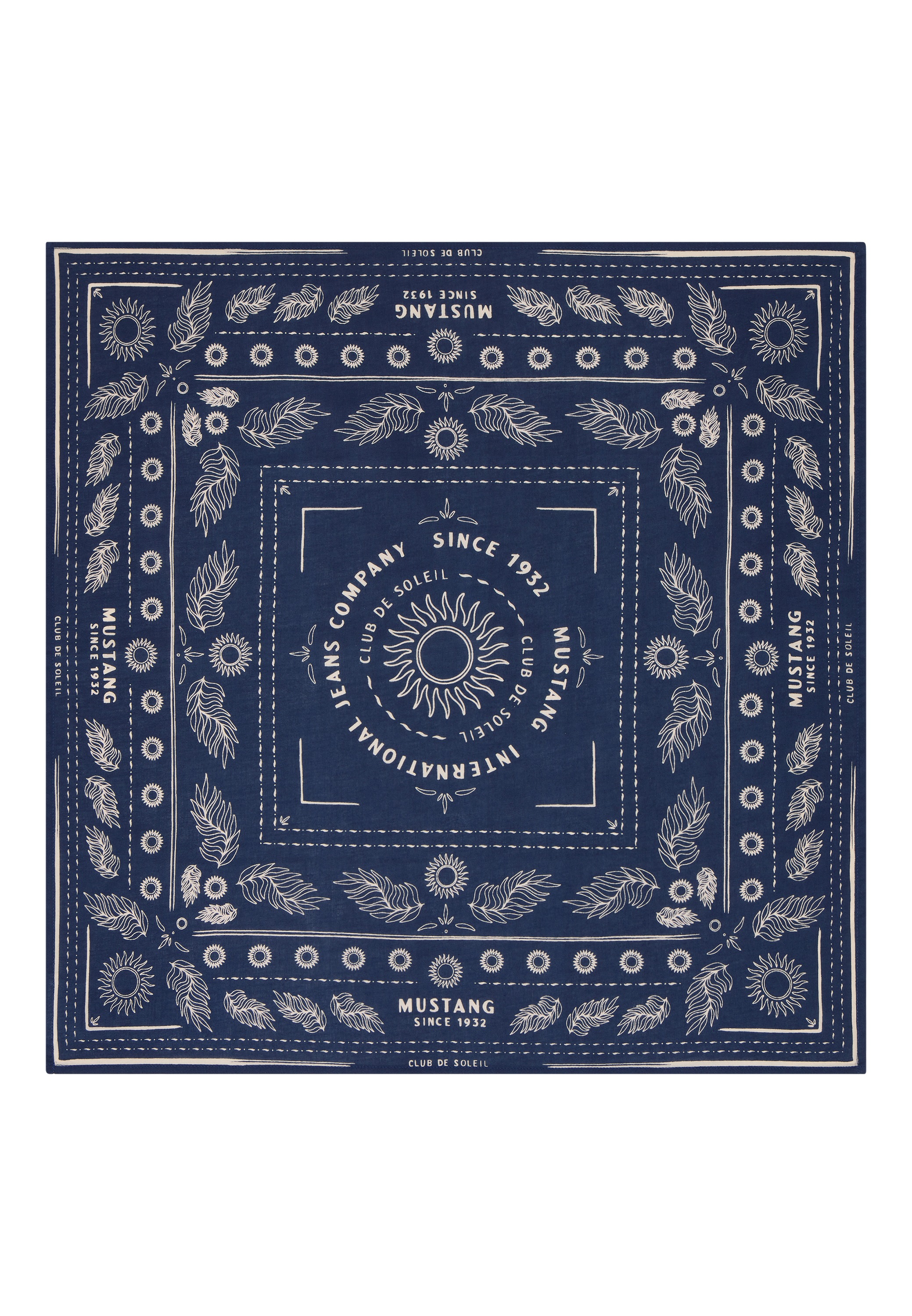MUSTANG Schal »Herren Style Sunrise Bandana« dunkelblau