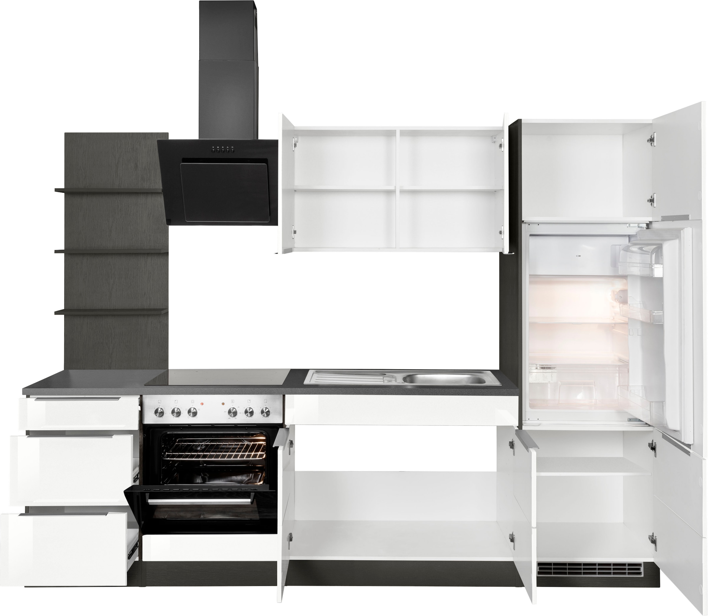 HELD MÖBEL Küchenzeile »Brindisi«, mit E-Geräten, Breite 270 cm auf Raten  bestellen