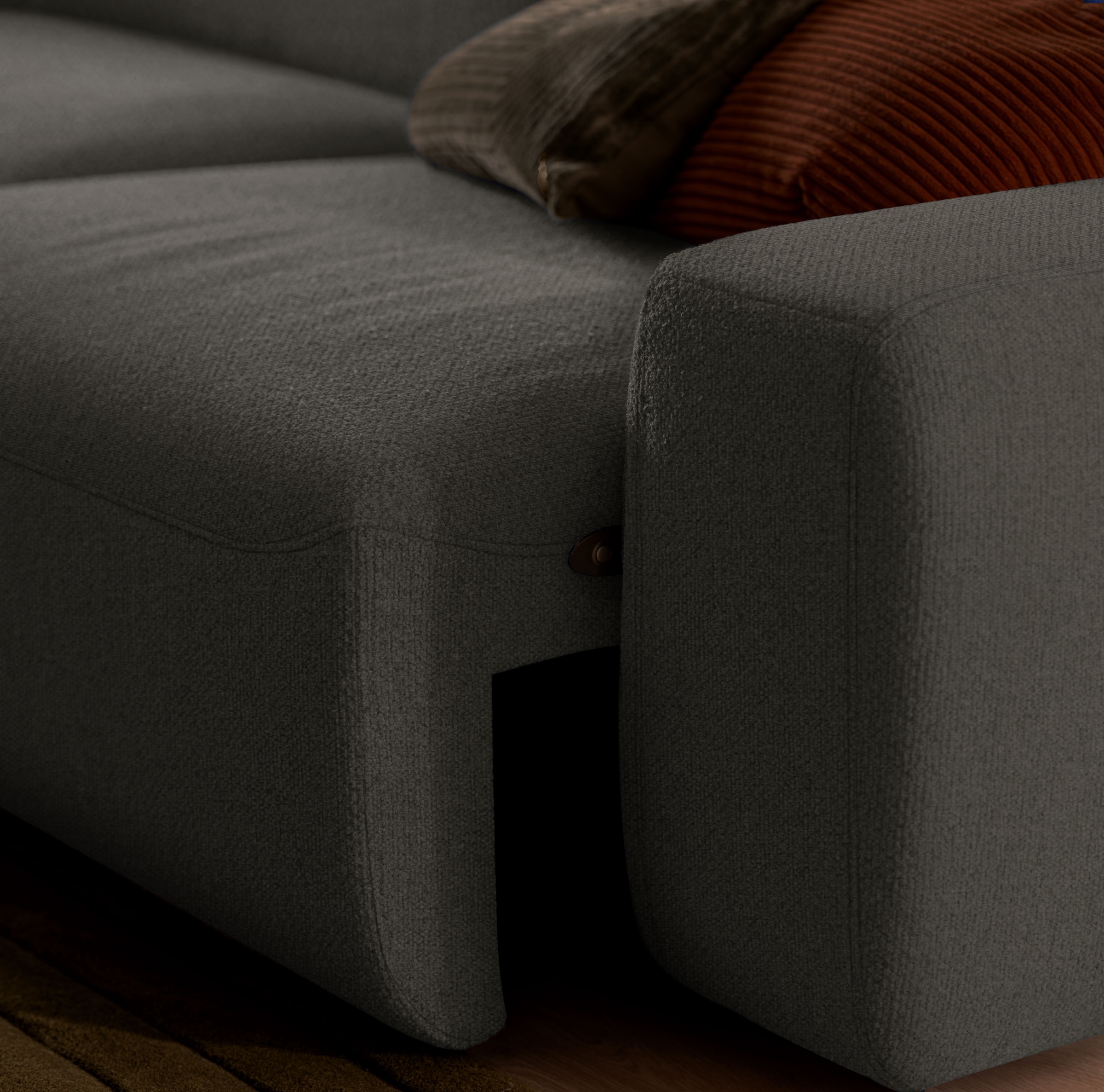 alina Ecksofa »Alva« 260 cm breit, mit motorischer Vorziehbank