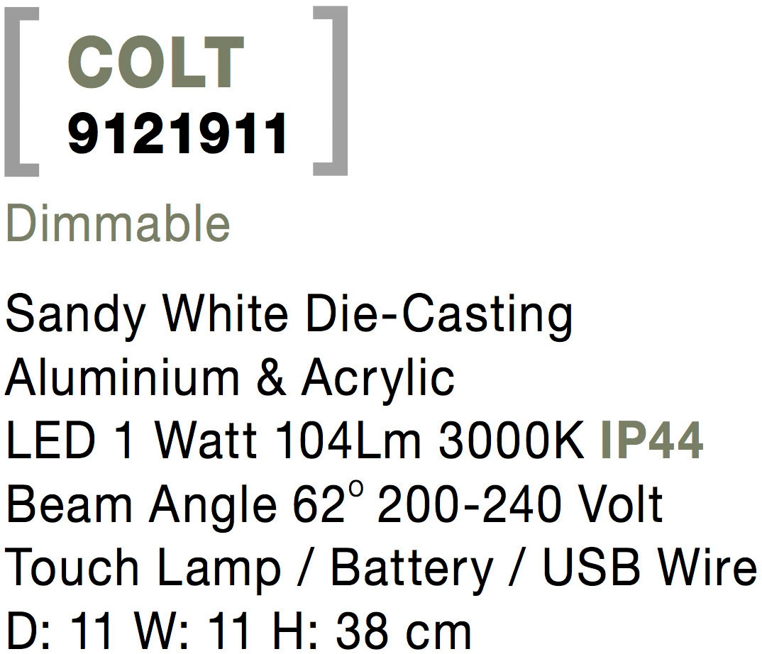 Nova Luce Außen-Tischleuchte »COLT« LED-Modul 1 Stk. Warmweiß Dimmbar