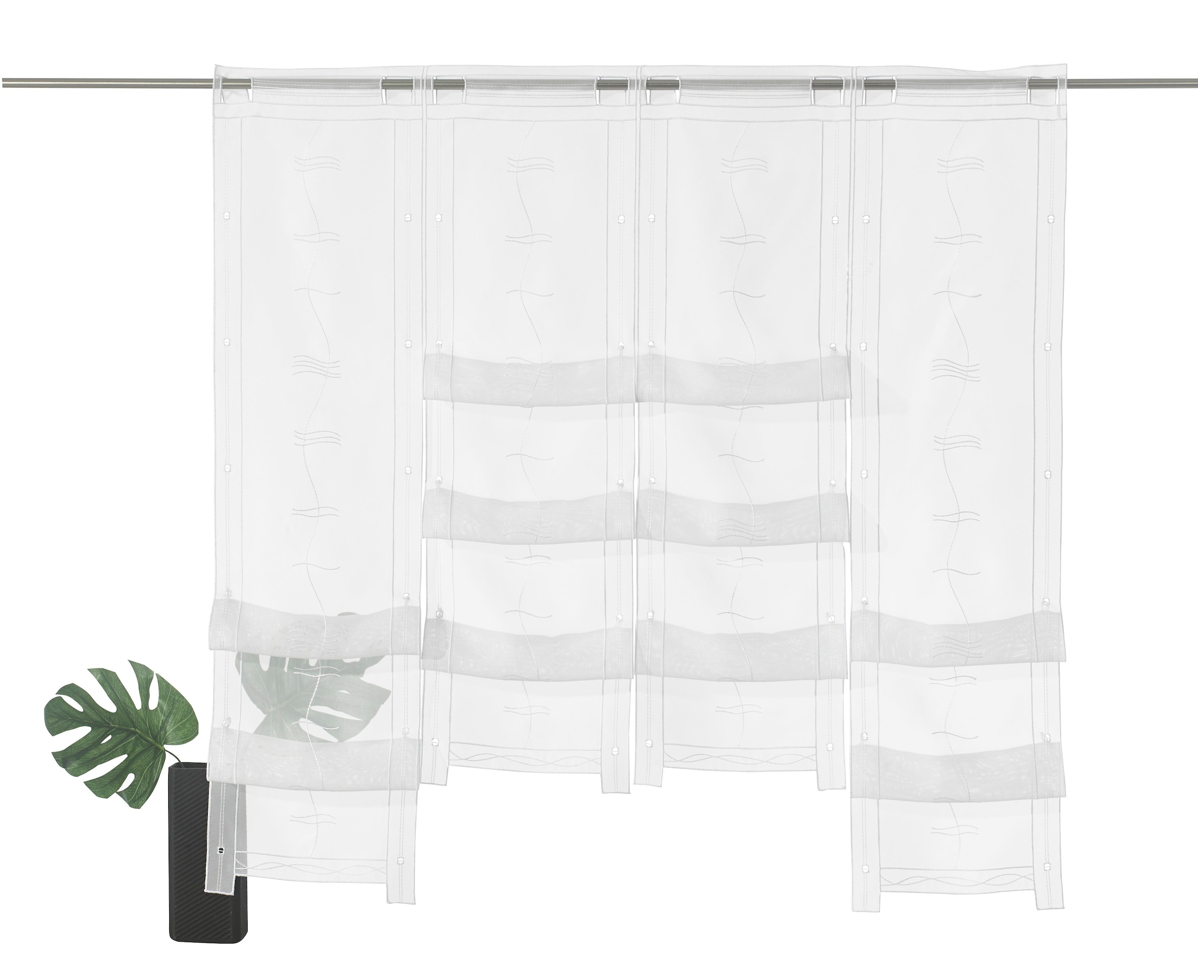 Weckbrodt Scheibengardine bestickt, Voile, Gardine, Hochraff, Raffung (1 transparent, »Selina«, Stickerei, St.), kaufen online