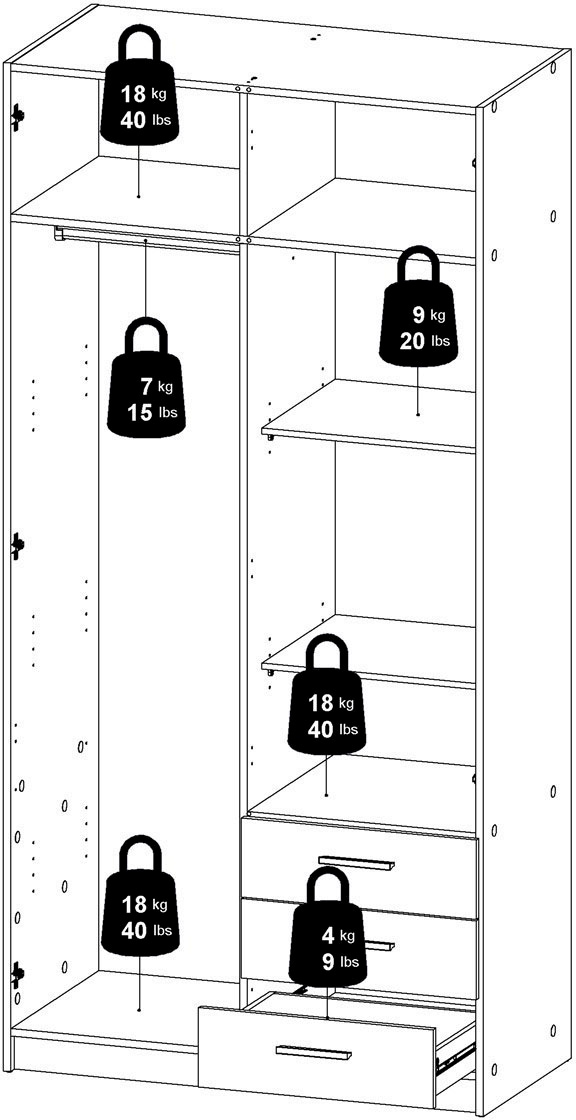 INOSIGN Kleiderschrank »Sprint Drehtürenschrank, Aufbewahrung Kasten Schrank Stauraum«, Breite 98,5/147 oder 195,5 cm, je mit Einlegeböden und Kleiderstange