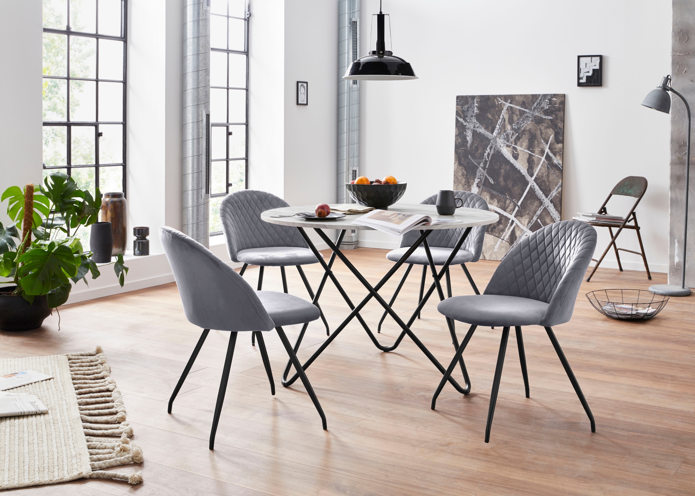 INOSIGN Essgruppe »Emmajonas« Set, 5 Stk. tlg. moderner runder Tisch in Mar günstig online kaufen