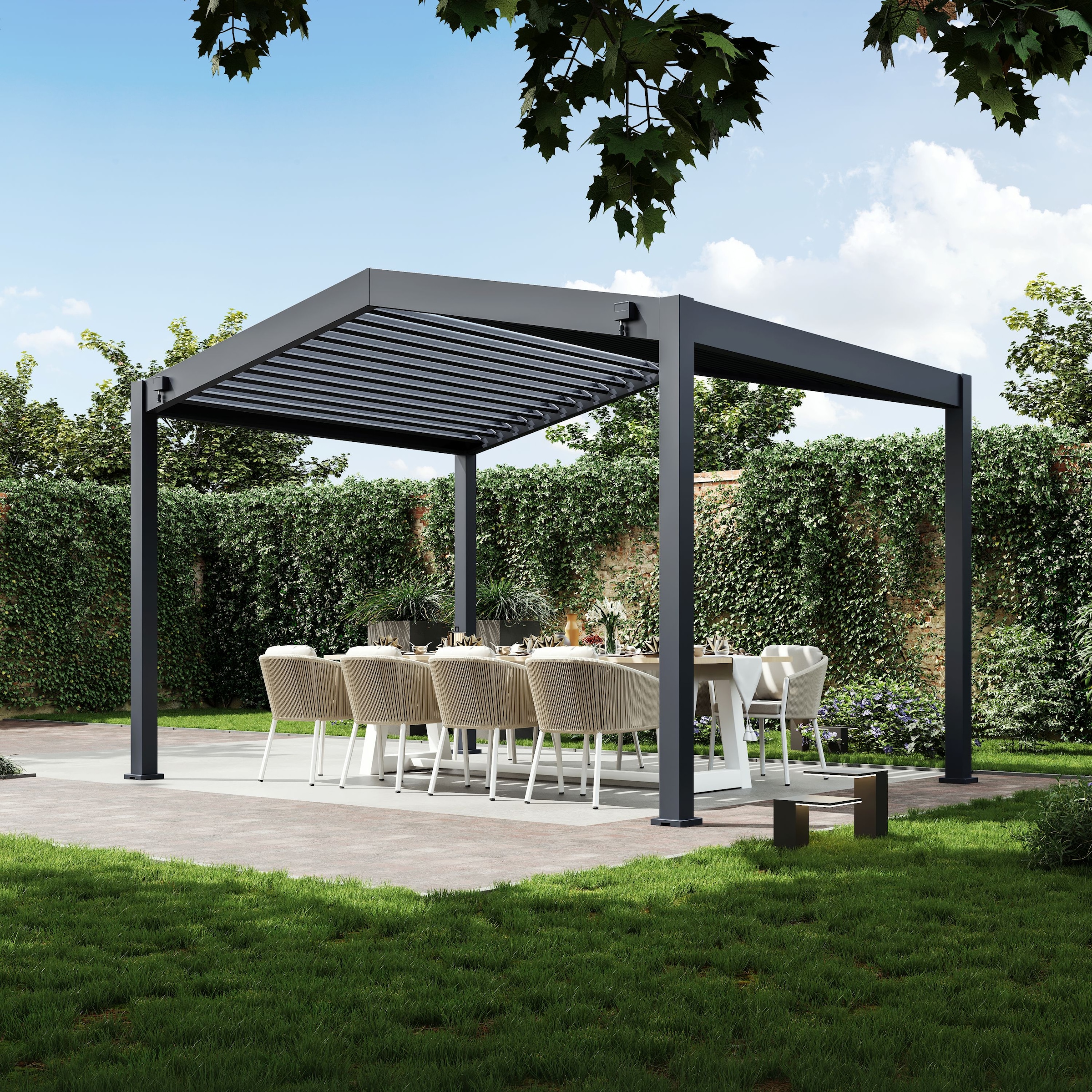 Paragon Pergola »mit Lamellendach Icon 1013 Anthrazit« Mit verstellbaren Aluminiumlamellen