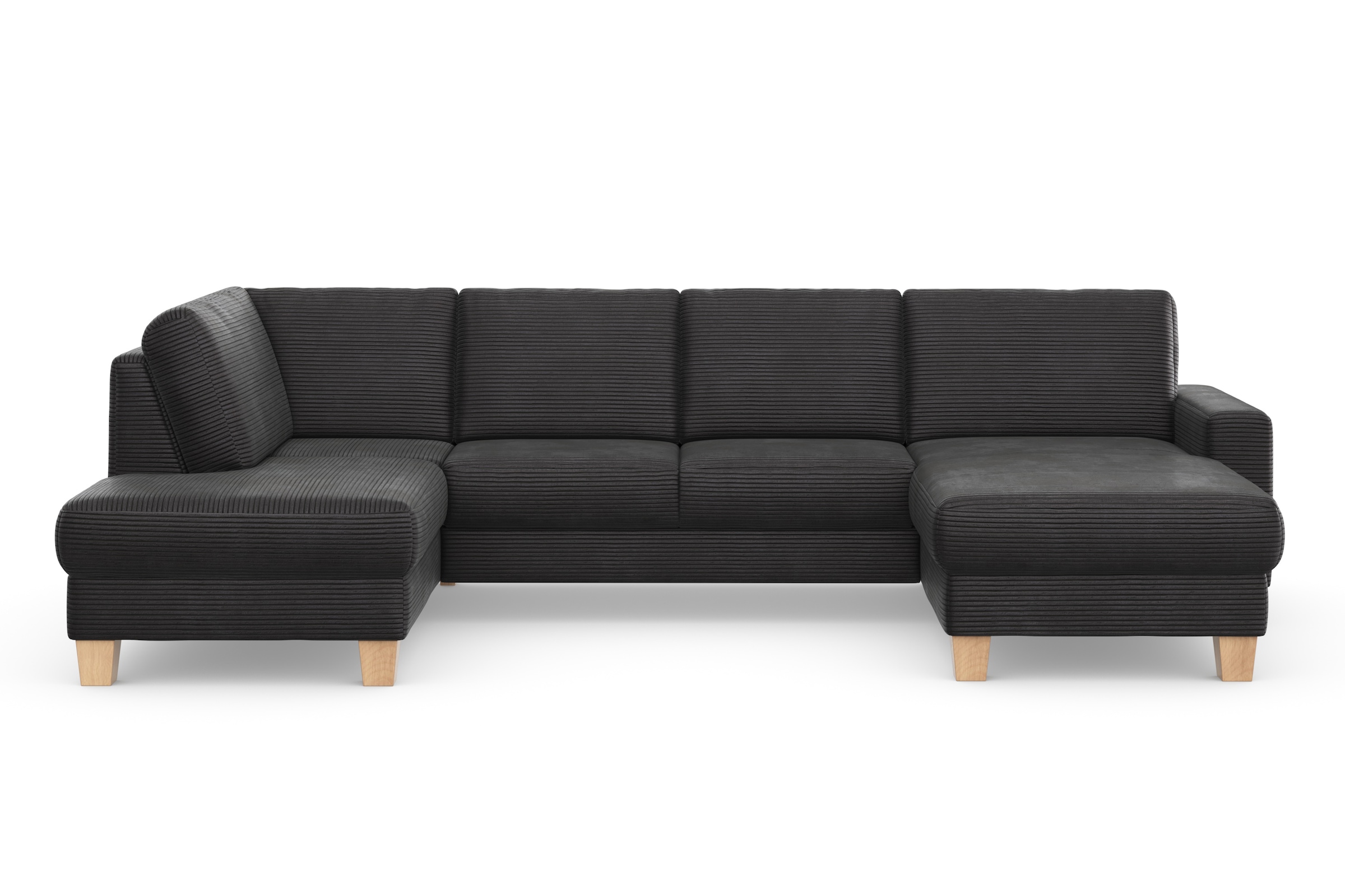 Home affaire Wohnlandschaft »Summer U-Form«, mit oder ohne Bettfunktion und Bettkasten, Cord-Bezug