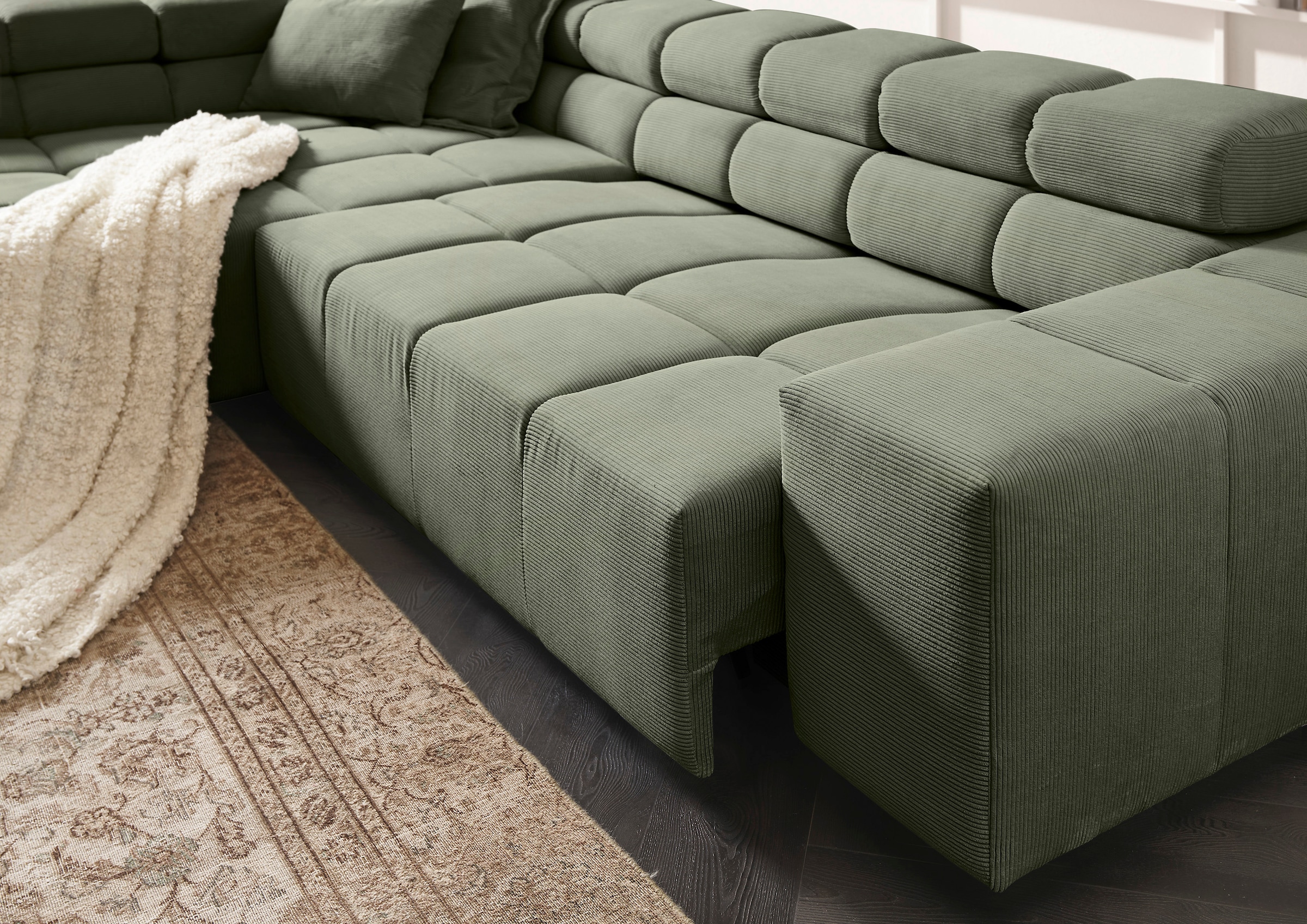 INOSIGN Ecksofa »Ancona incl. Kopfteilverstellung, OTTOs Choice, Breite 319cm, L-Form«, wahlweise motorische Sitztiefenverstellung, auch in Cord + Easy Care