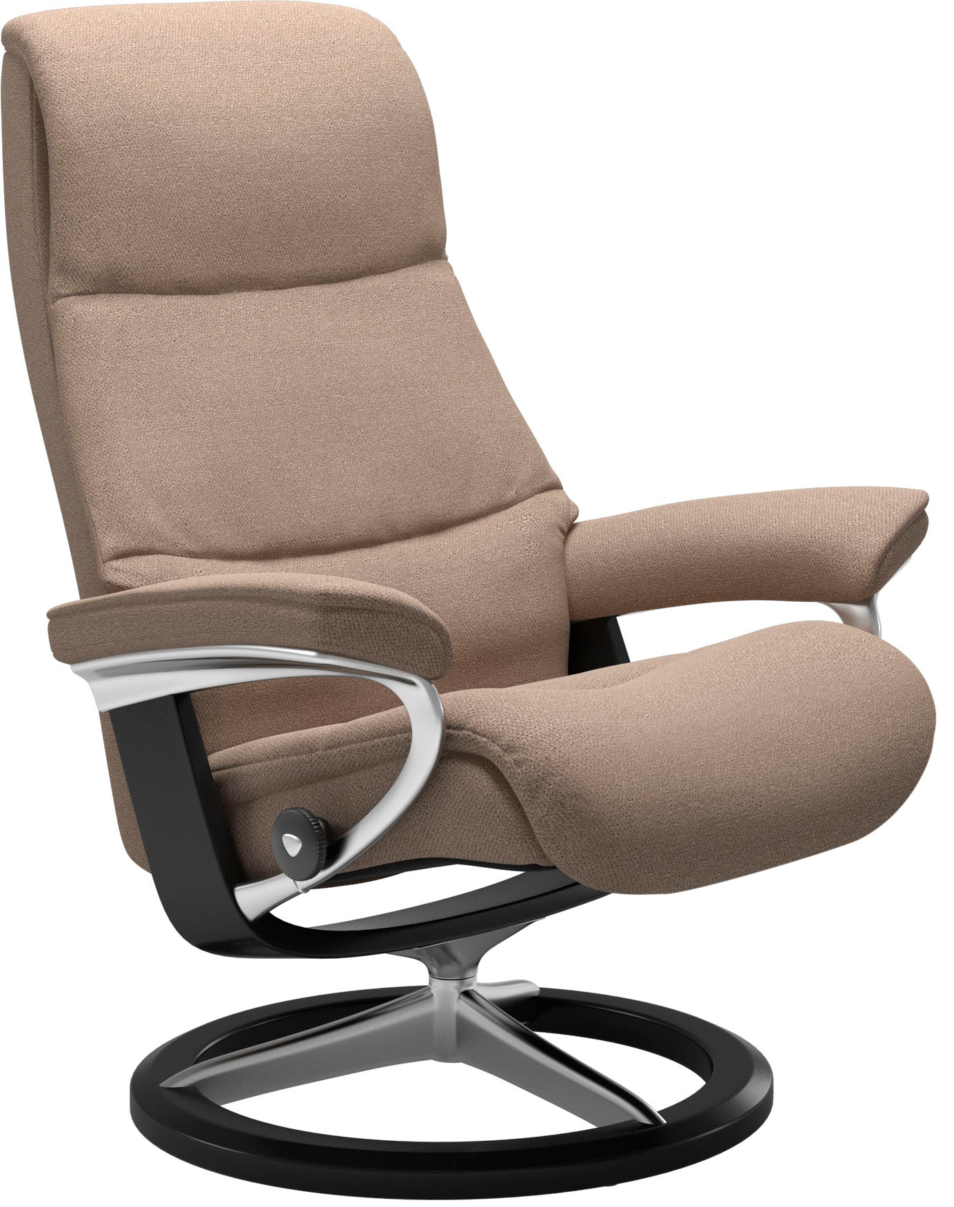 Stressless® Relaxsessel »View«, (Set, Relaxsessel mit Hocker), mit Signature Base, Größe S,Gestell Schwarz