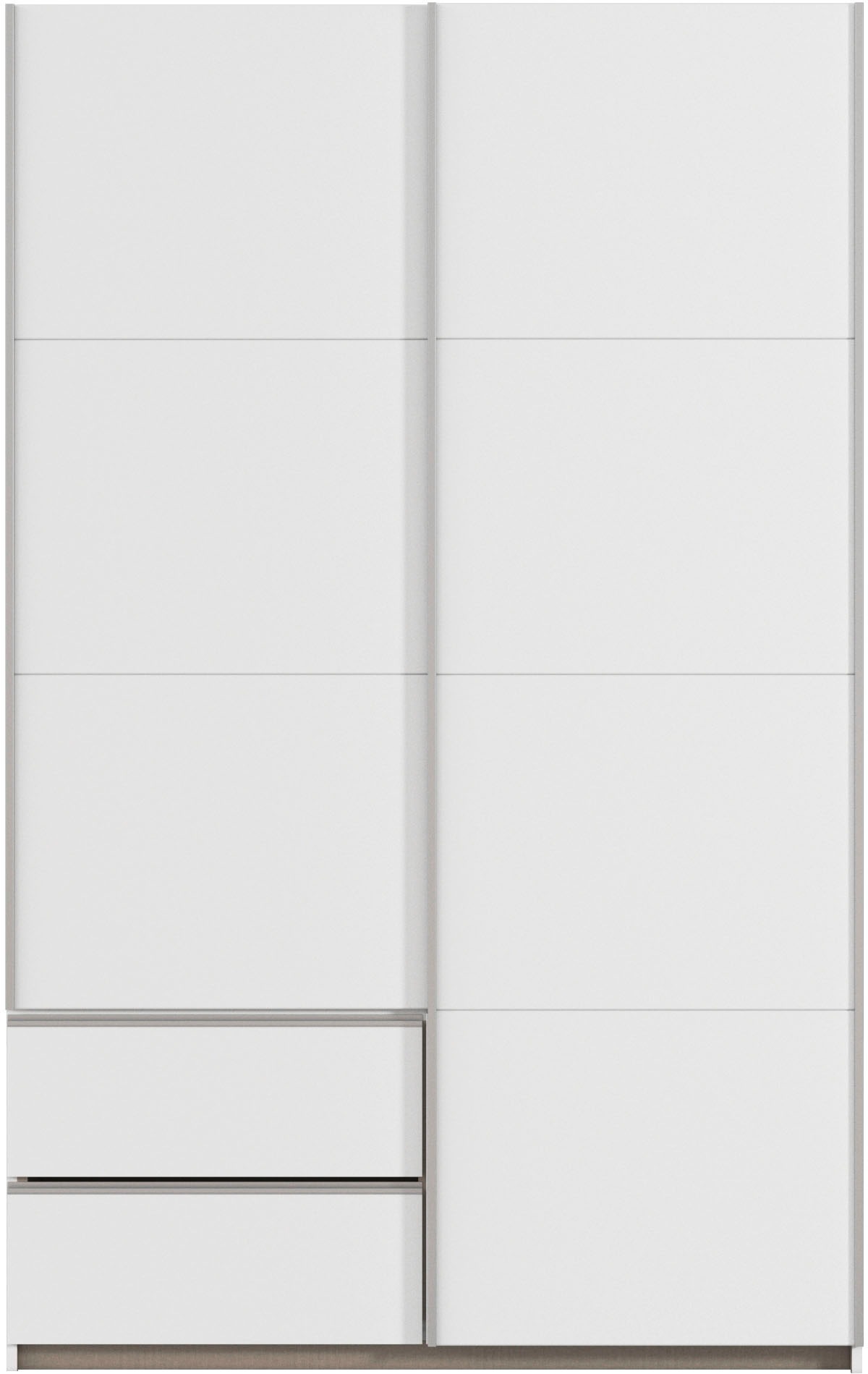 rauch Schwebetürenschrank »Kleiderschrank Schrank Garderobe Wäscheschrank SEVILLA«, (in 3 verschiedenen Ausstattungen BASIC/CLASSIC/PREMIUM), Metall-Griffleisten alufarben oder Graumetallic MADE IN GERMANY