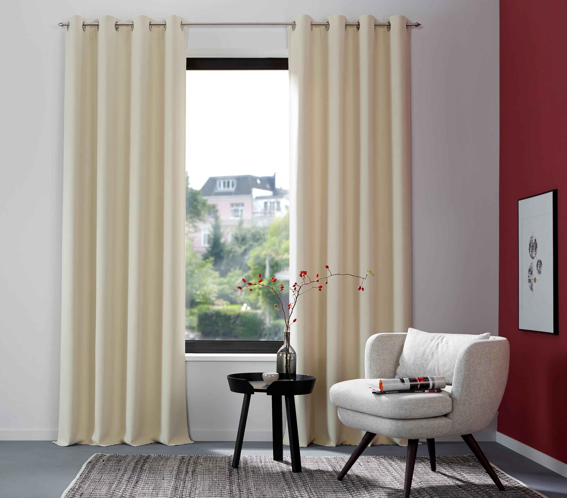 my home Gardine »SOLA«, (2 St.), Schal einfarbig, Verdunkelung, Überbreite. günstig online kaufen