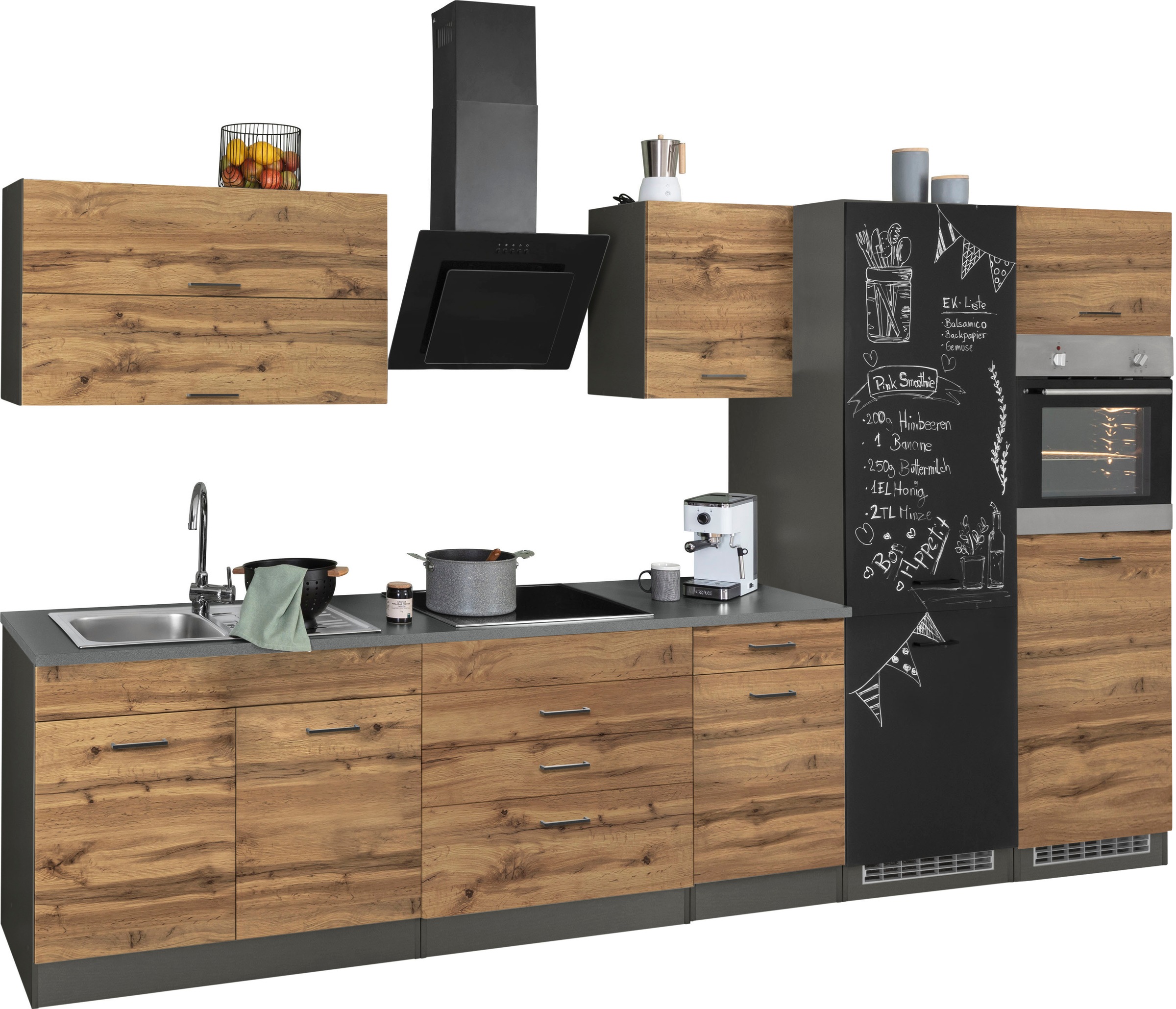 KOCHSTATION Küchenzeile »KS-Trier«, mit E-Geräten, Breite 350 cm
