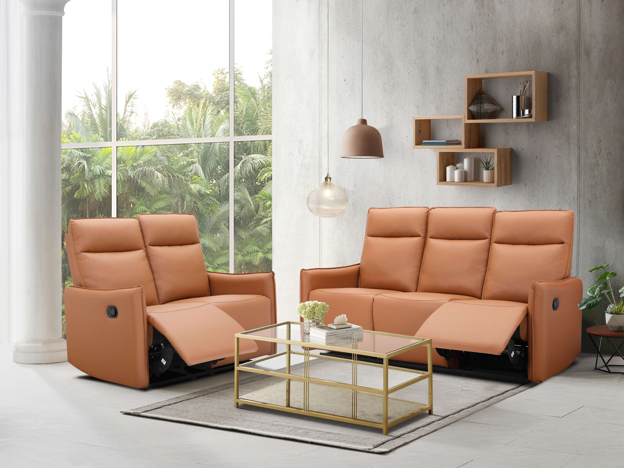 Dorel Home 3-Sitzer »Lugo, Kinosofa mit Reclinerfunktion in Kunstleder und Webstoff«, mit manueller Relaxfunktion in 2 Sitzen