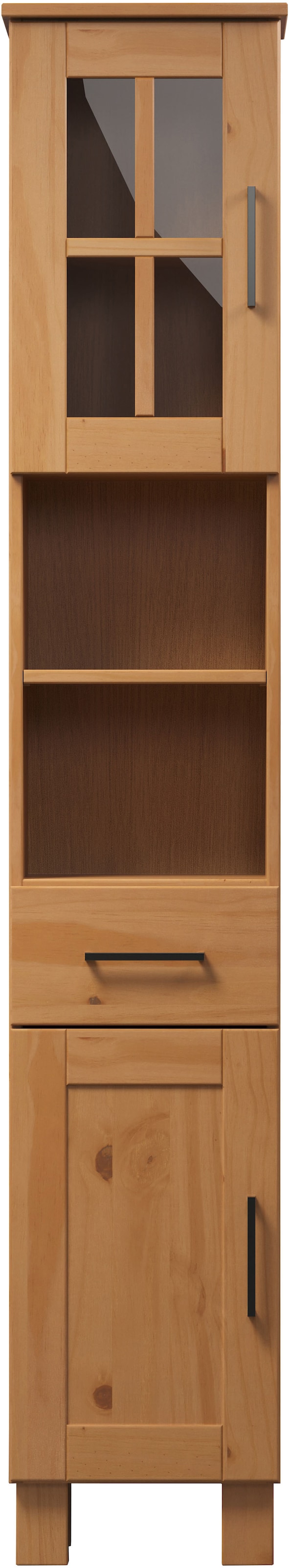 welltime Hochschrank »Ulea« 1 Stk. tlg. Badschrank aus Massivholz mit Schubkasten - Maße (B/T/H) 33/30/180 cm