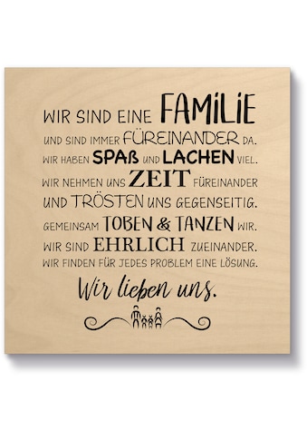 Holzbild »Familie I«, Sprüche & Texte, (1 St.)