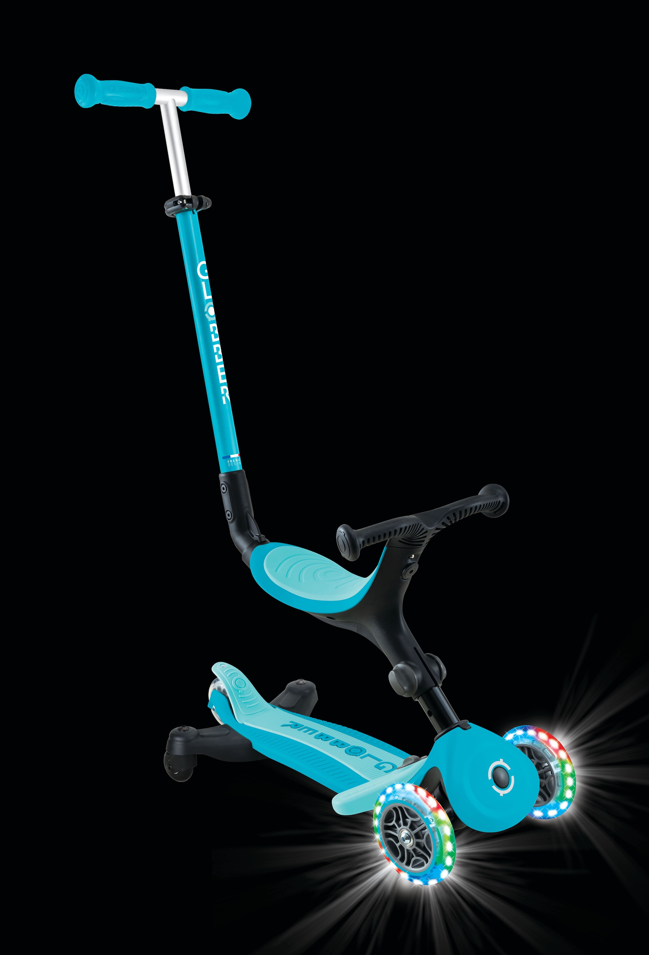 Globber Tretroller »GO-UP ACTIVE LIGHTS 360, mit Leuchtrollen«