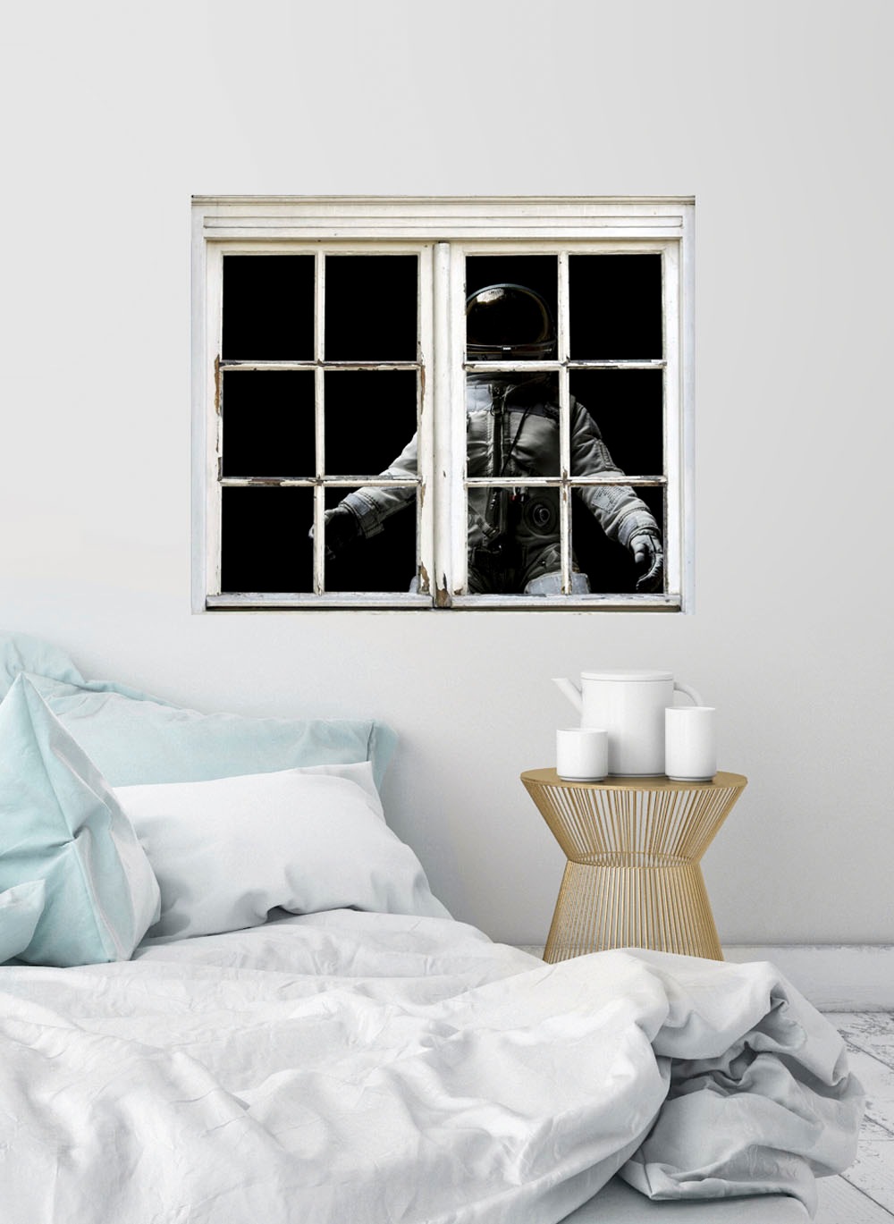 queence Wandsticker »Astronaut«, Wandsticker, Wandbild, selbstklebend, Weltall, Sterne